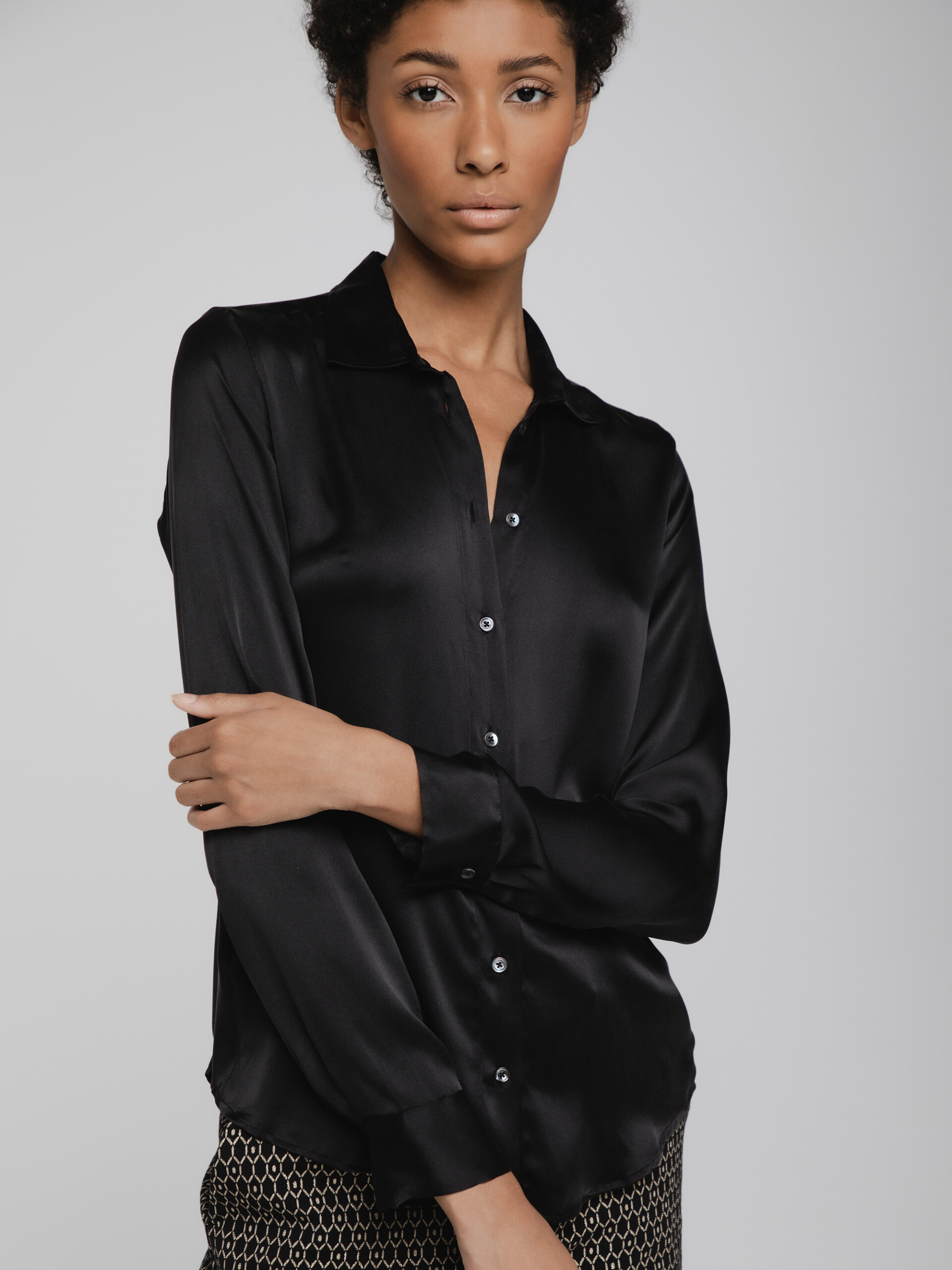 DANIELS Seidenbluse Damen (SCHWARZ)