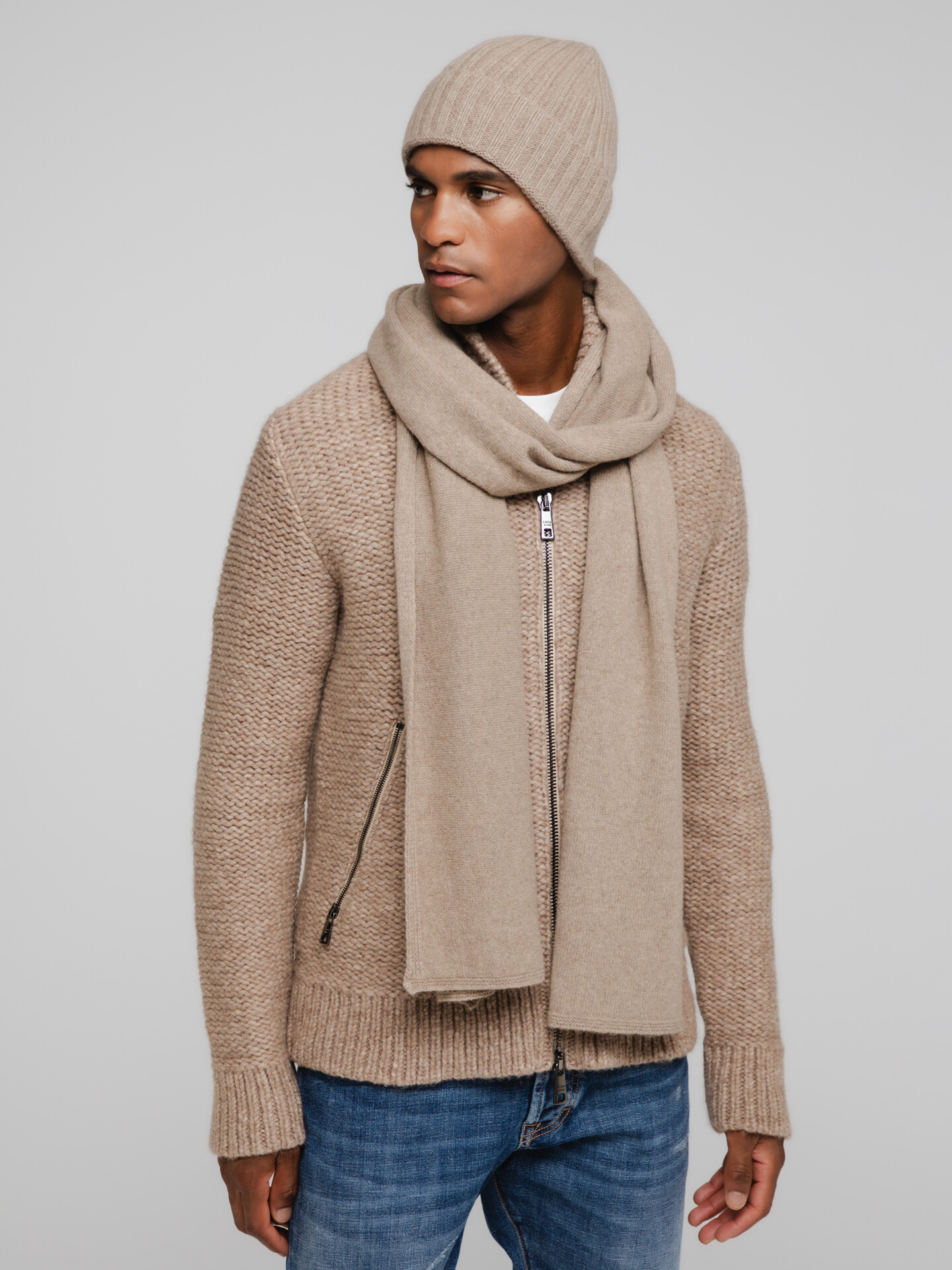 DANIELE FIESOLI Schal aus Cashmere Herren (37 NATUR)