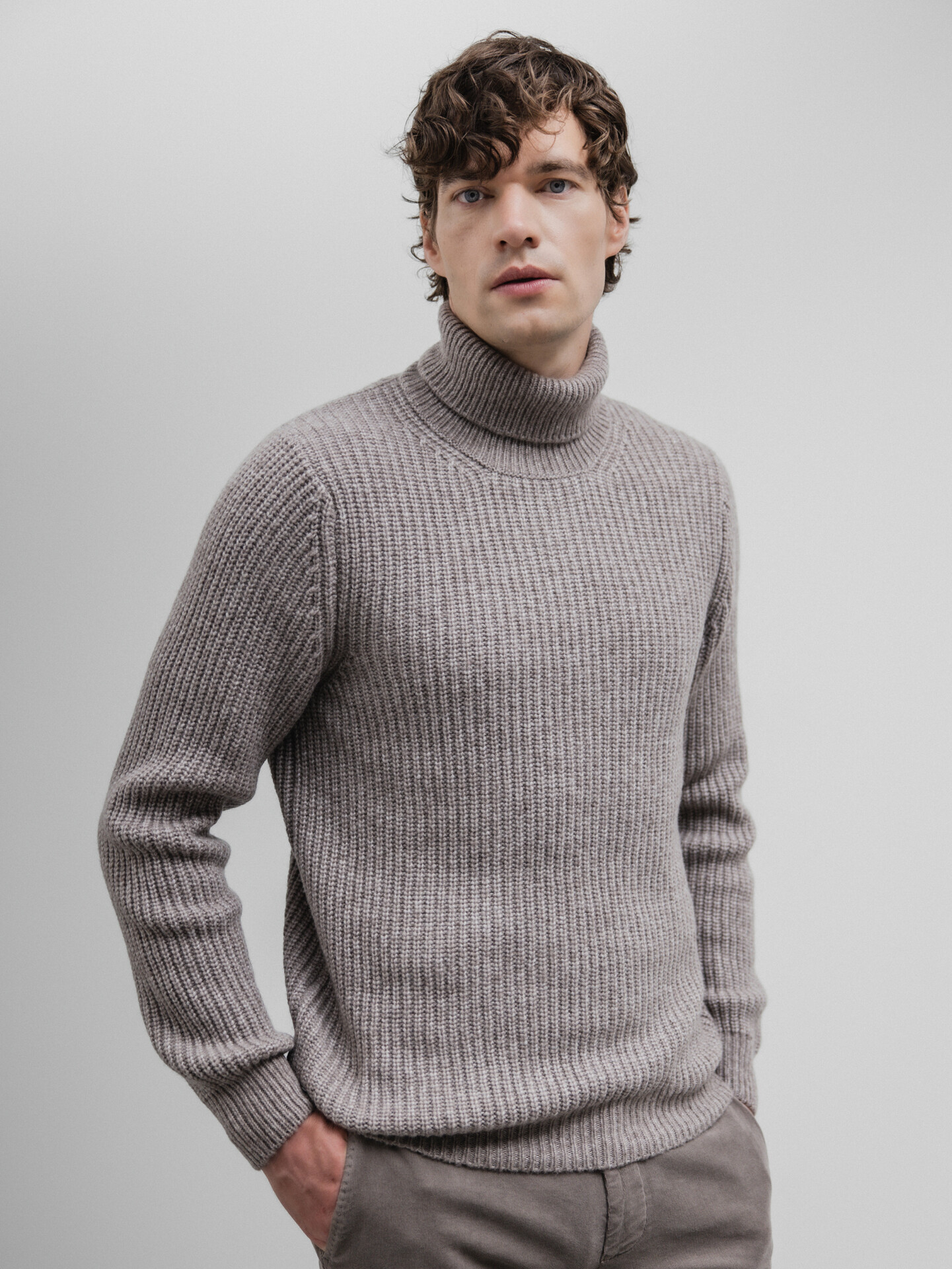 GRAN SASSO Rollkragenpullover aus Schurwolle Herren (050 TAUPE)