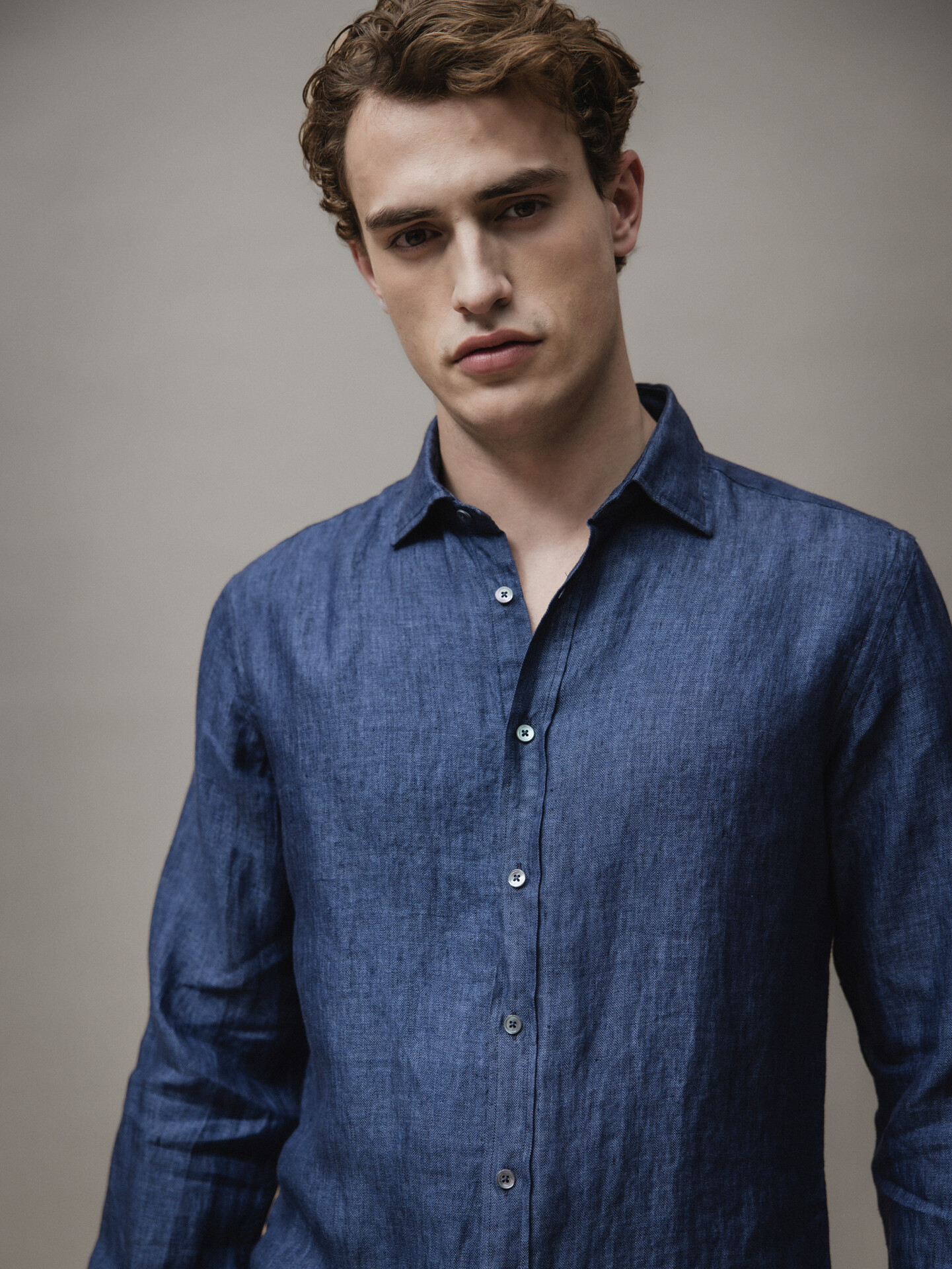 DANIELS Leinenhemd Herren (INDIGO F3100825 18B)