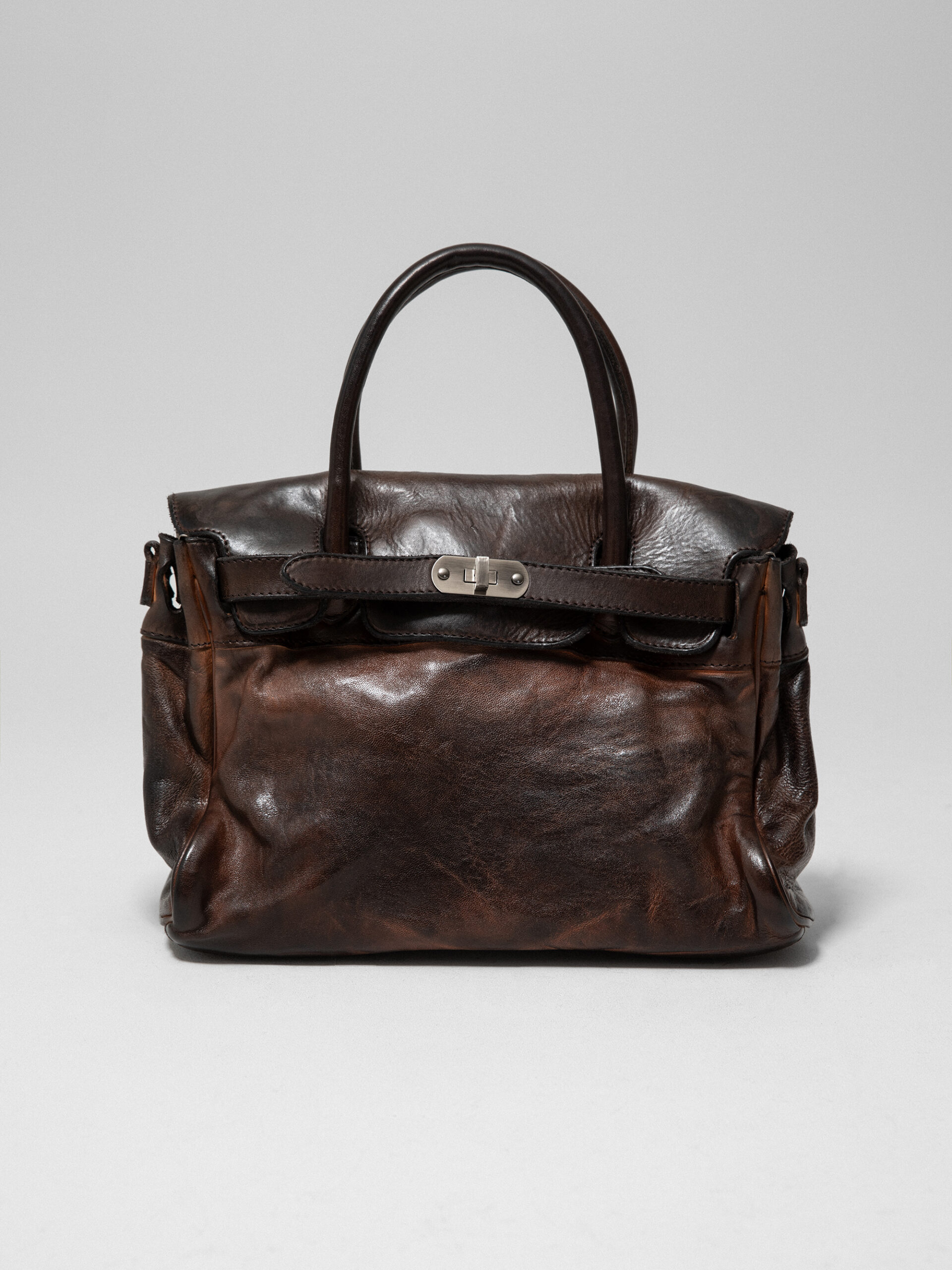 Handtasche aus Leder von NUMERO 10 EXTRA CHOCOLATE online shoppen