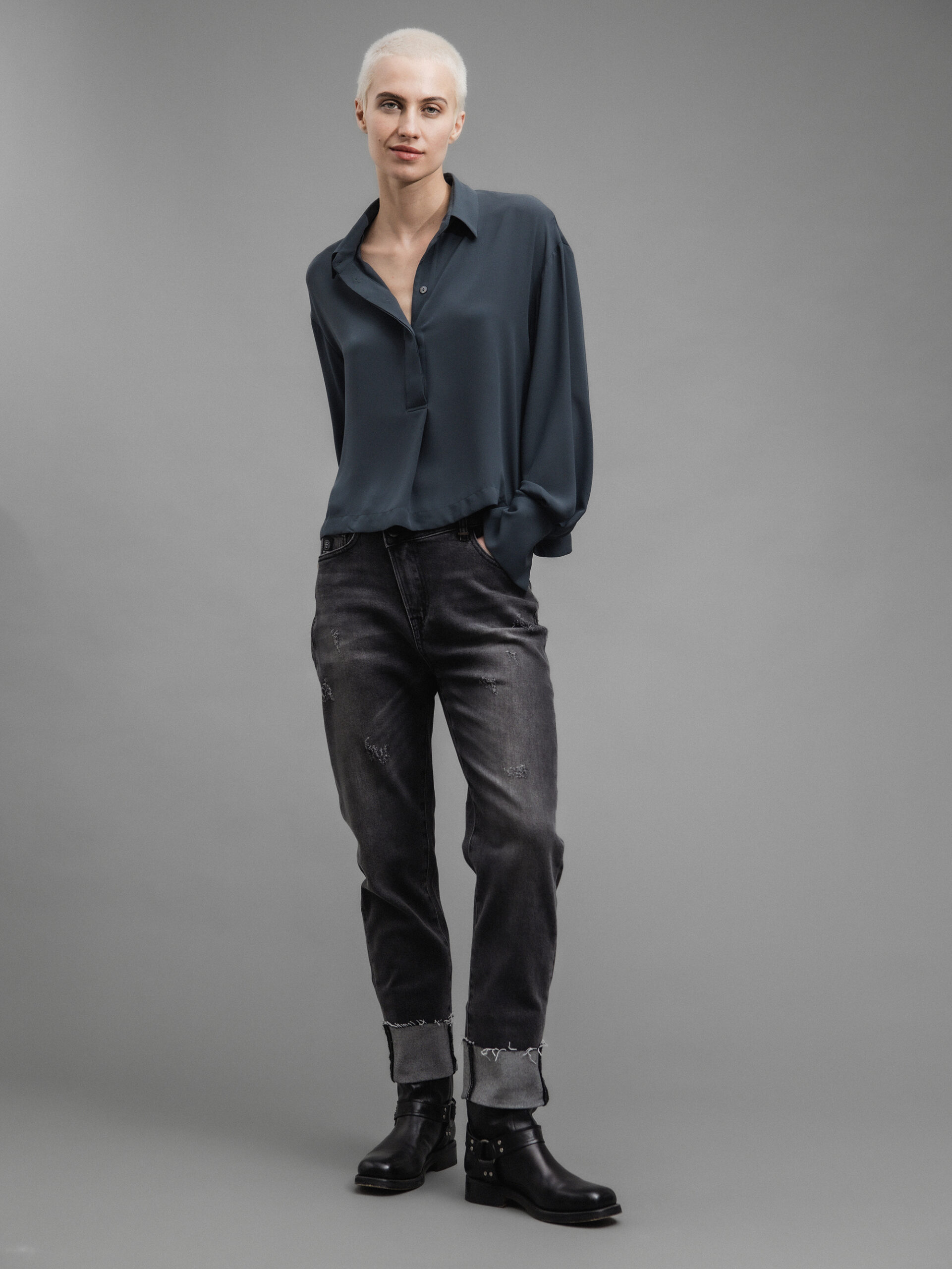 ELIAS RUMELIS Relaxed Fit Jeans Damen (1027 BLACK USED)