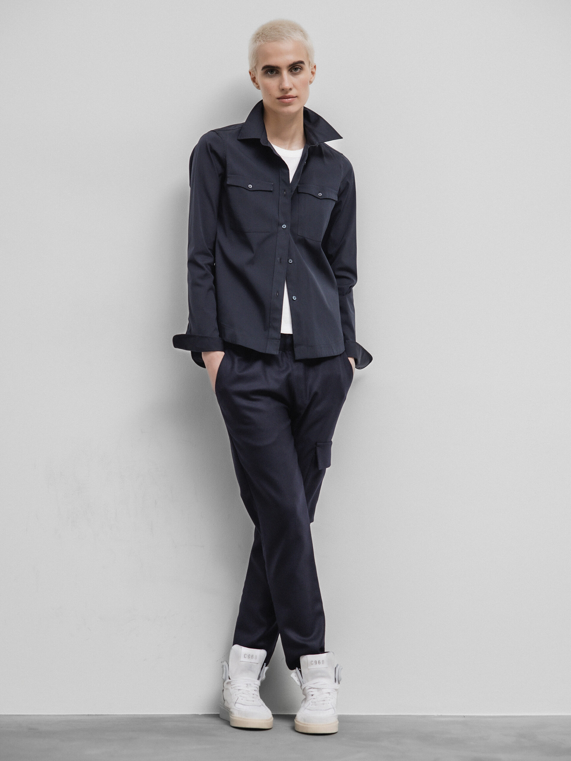 LIS LAREIDA Taillierte Hemdbluse Damen (590 NAVY)