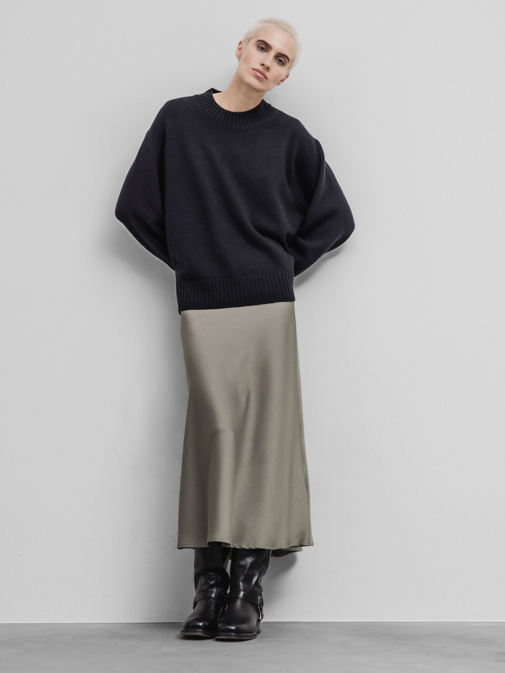 DRYKORN Midi-Rock in Satin-Optik Damen (2112 SALBEI)