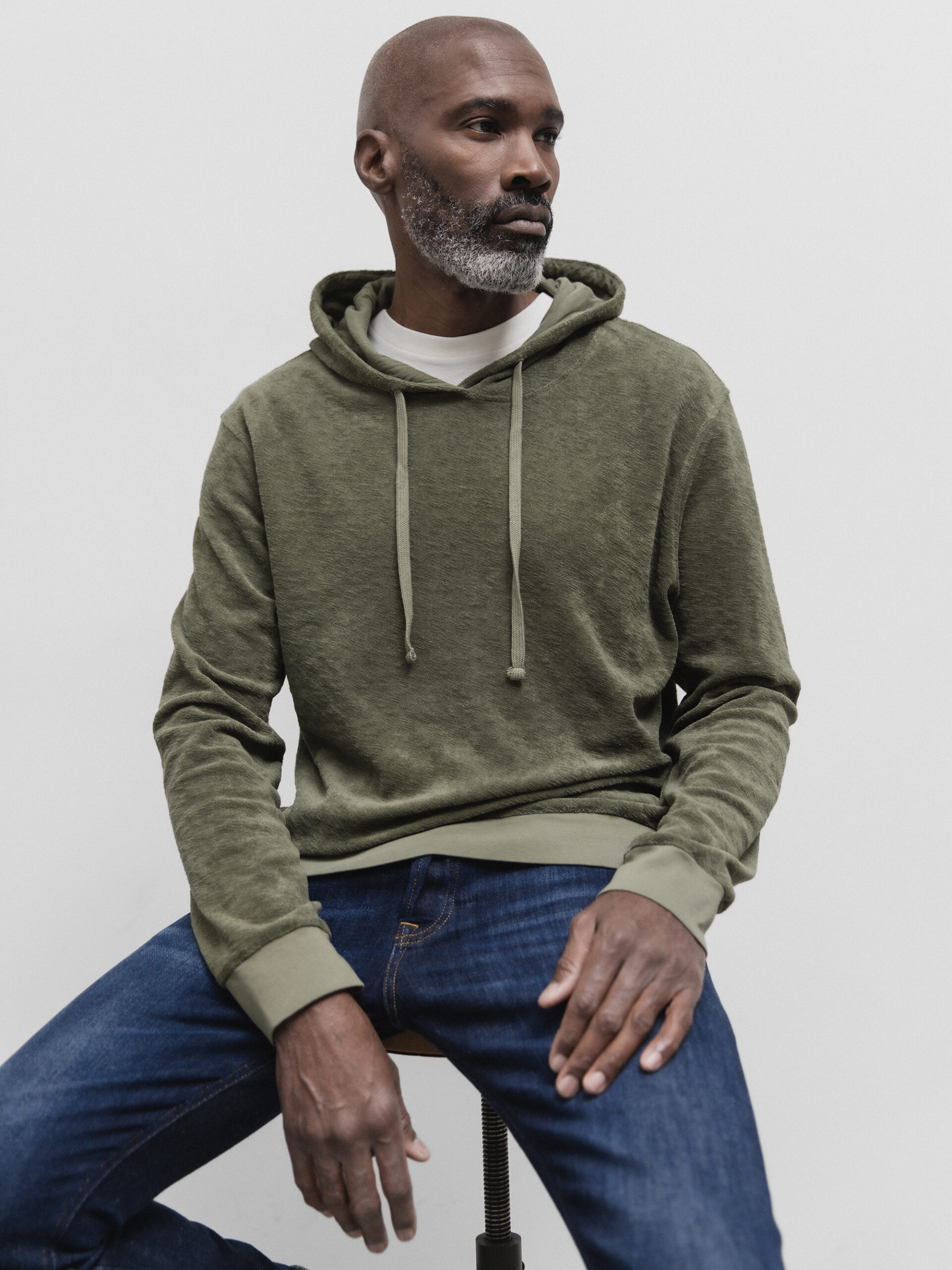 DANIELS Sweatshirt aus Baumwolle in Frotteeoptik Herren (OLIV)