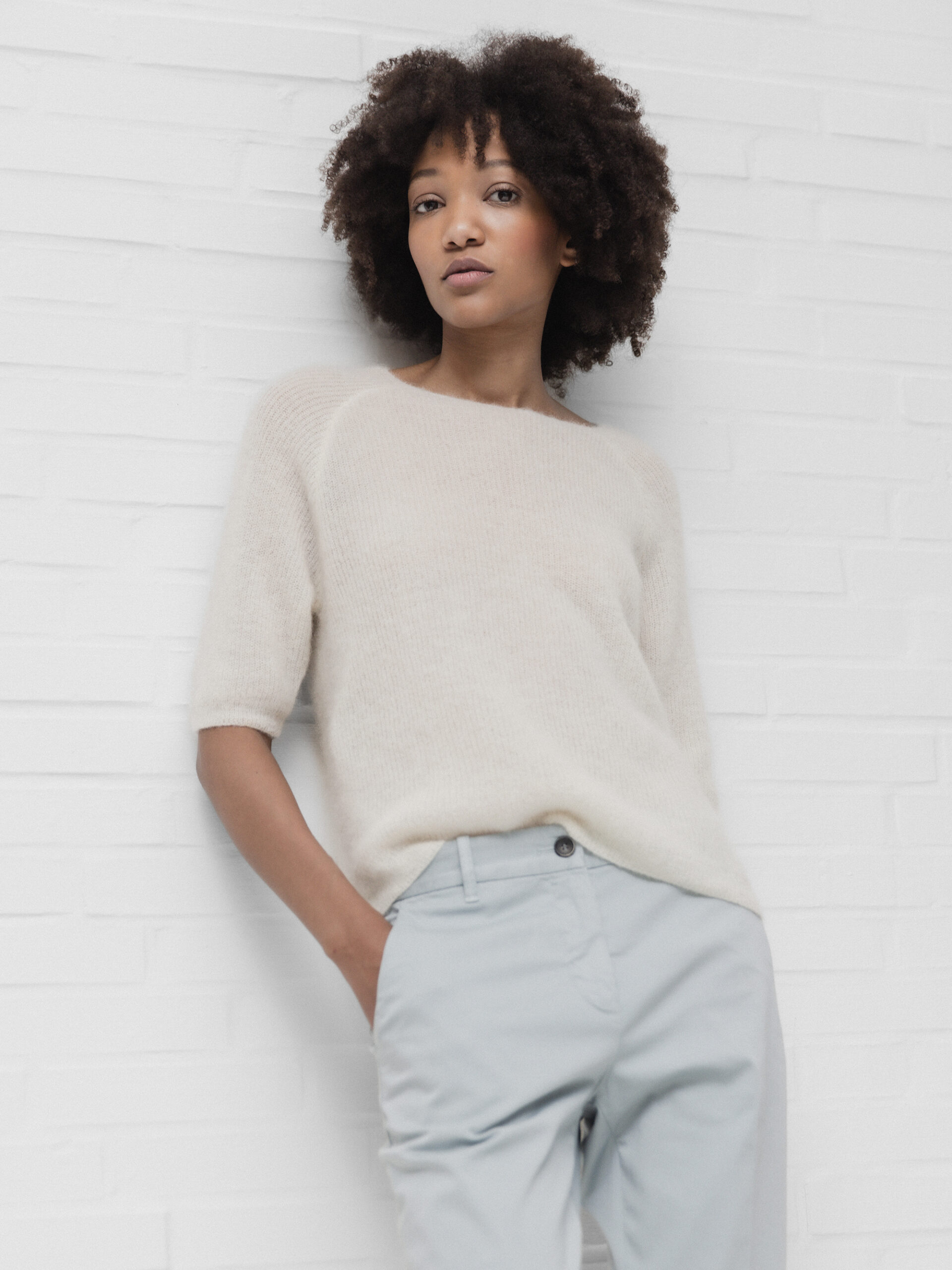 Kurzarm- Feinstrickpullover von JOHNNY LOVE WHITE online shoppen