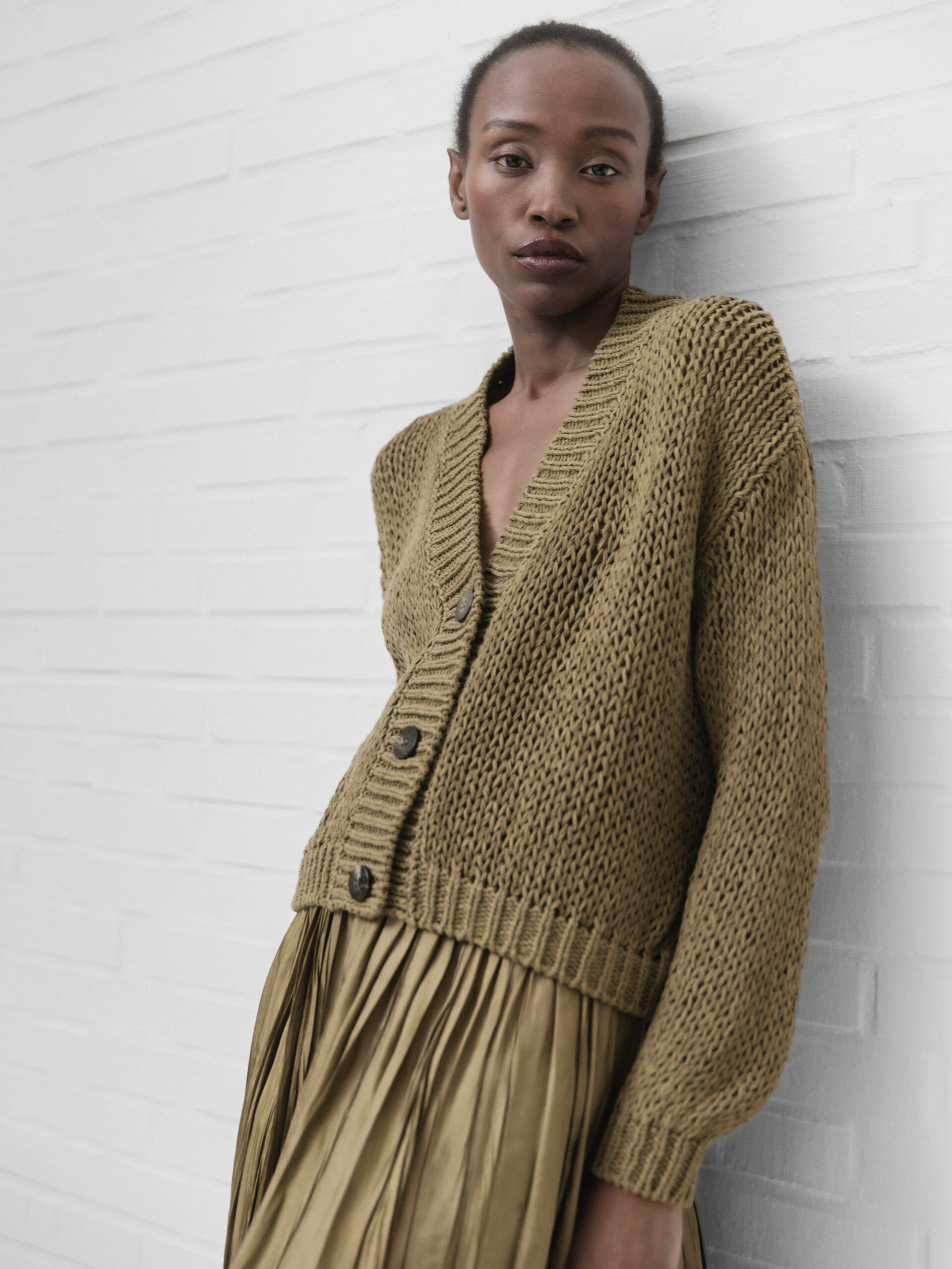 ROBERTO COLLINA Strickjacke Damen (24 OLIV)