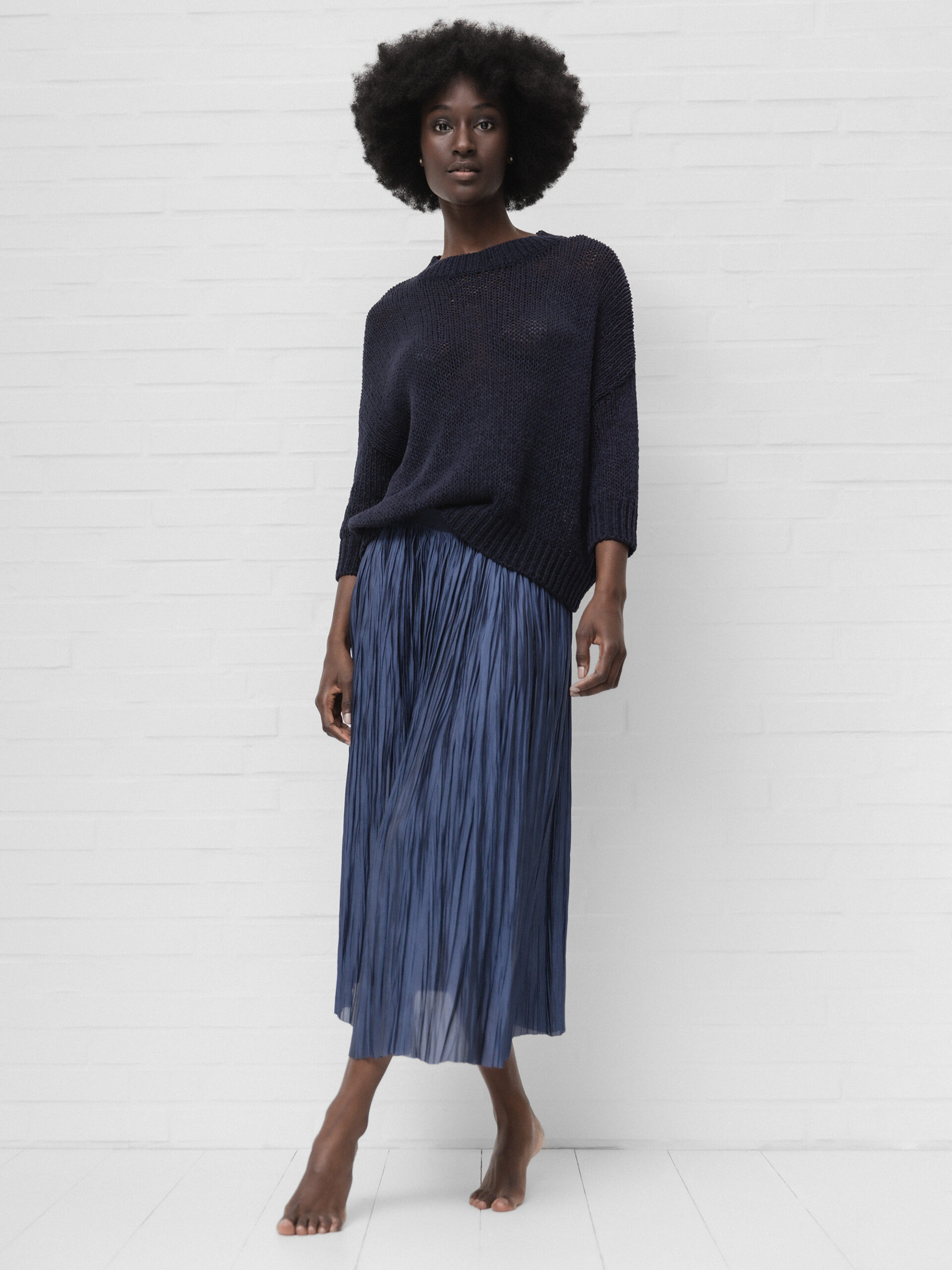 ROBERTO COLLINA Midi- Rock Damen (10 DKL NAVY)