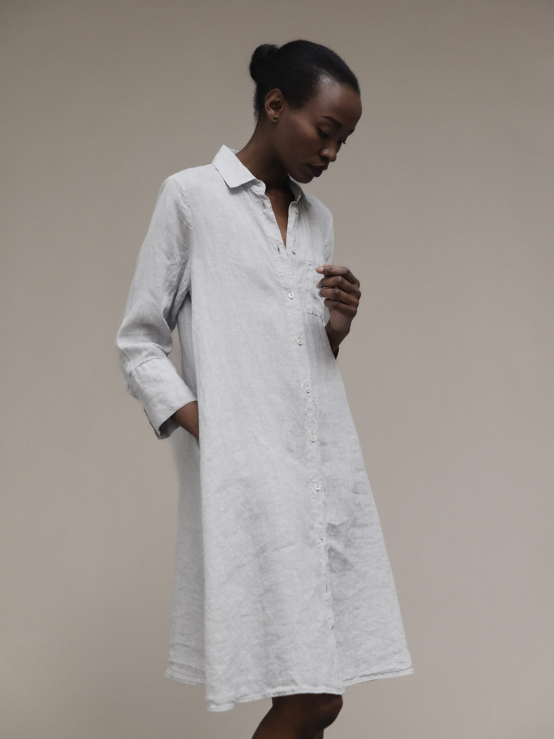 DANIELS Blusenkleid aus Leinen Damen (SILBER 44B)