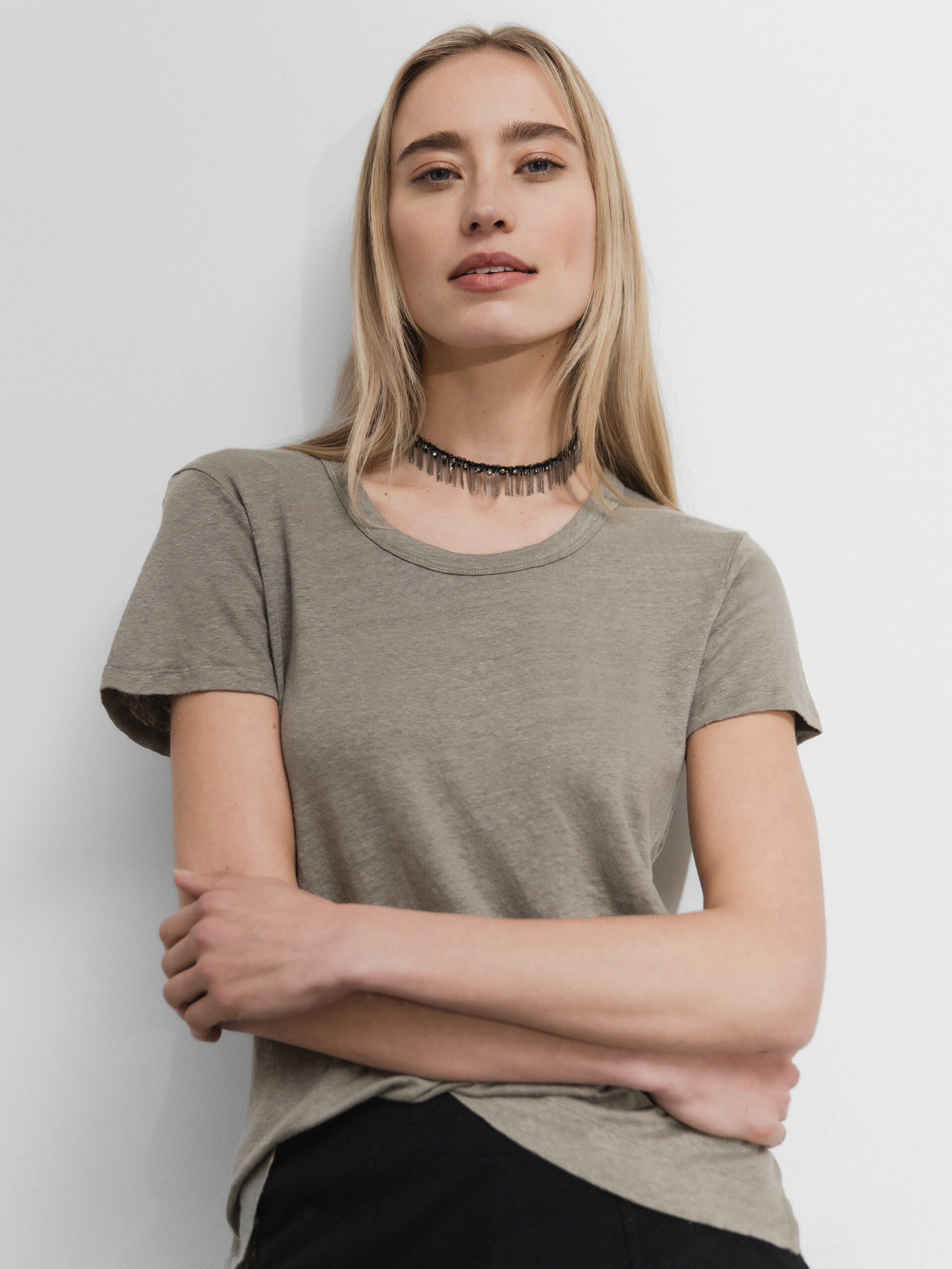 DANIELS T-Shirt aus Leinen Damen (KHAKI)