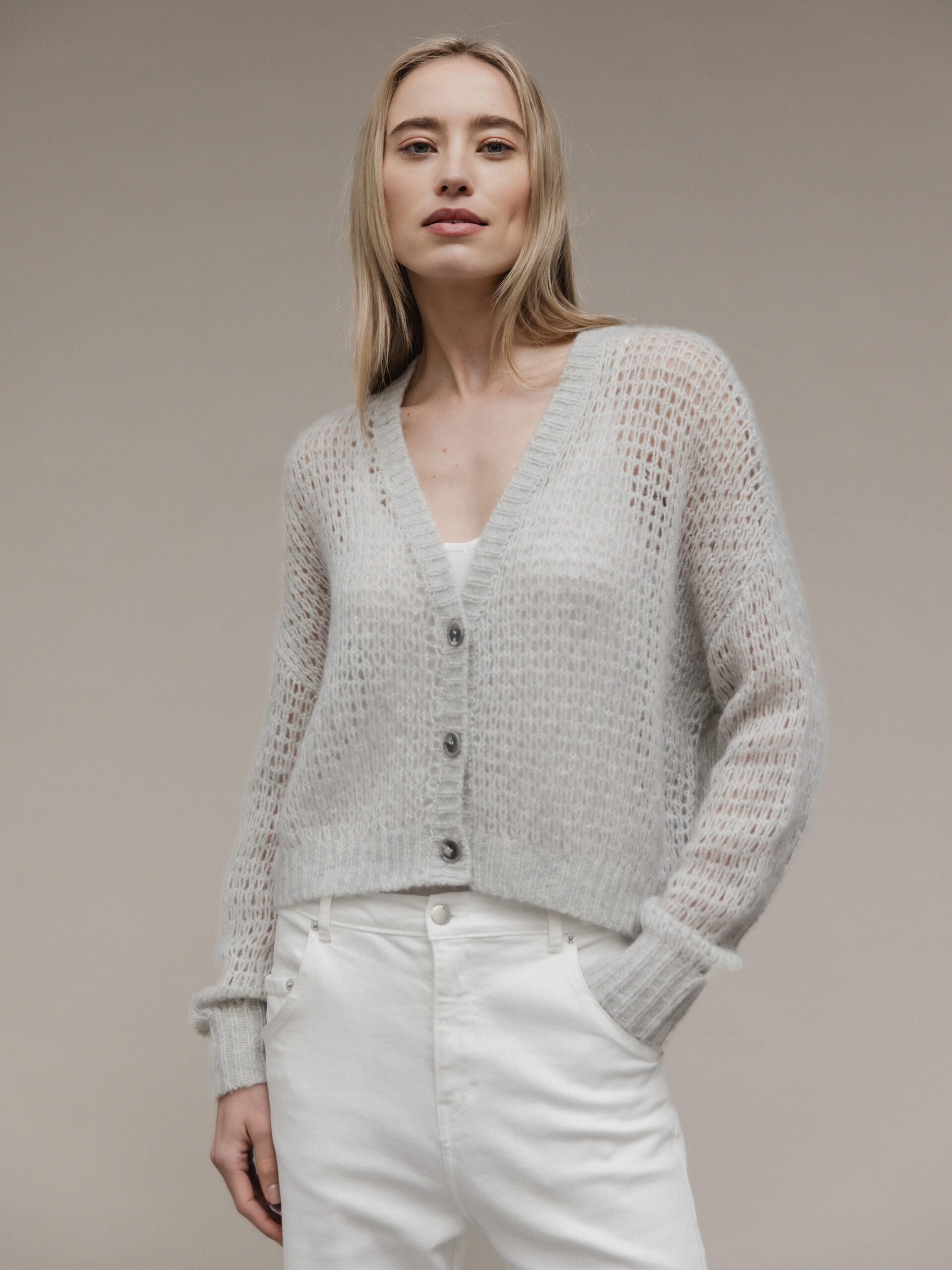 DANIELS Strickjacke aus Cashmere Damen (SILBER 19069)