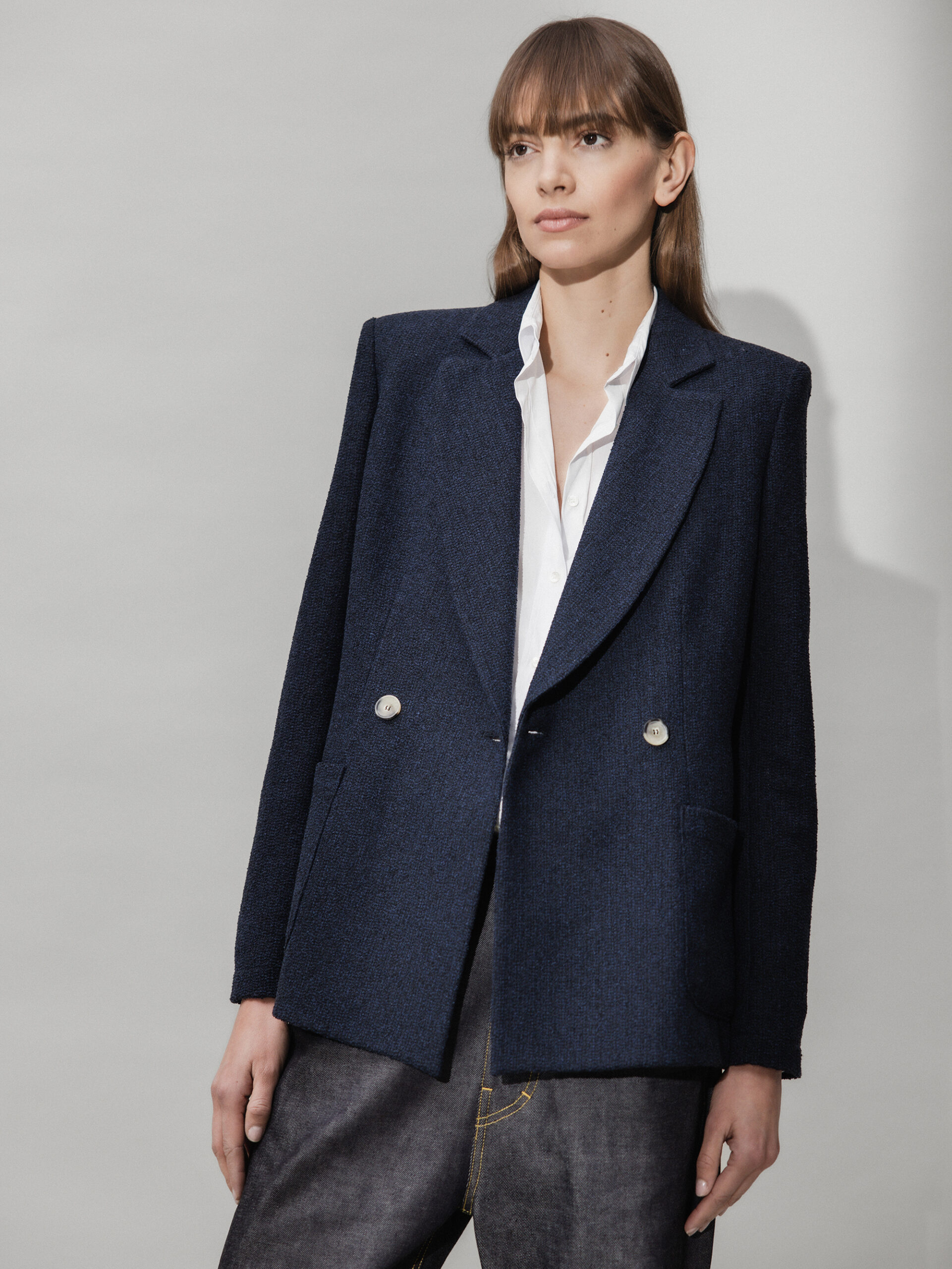 HARRIS WHARF LONDON Bouclé-Blazer Damen (PX03 NAVY)
