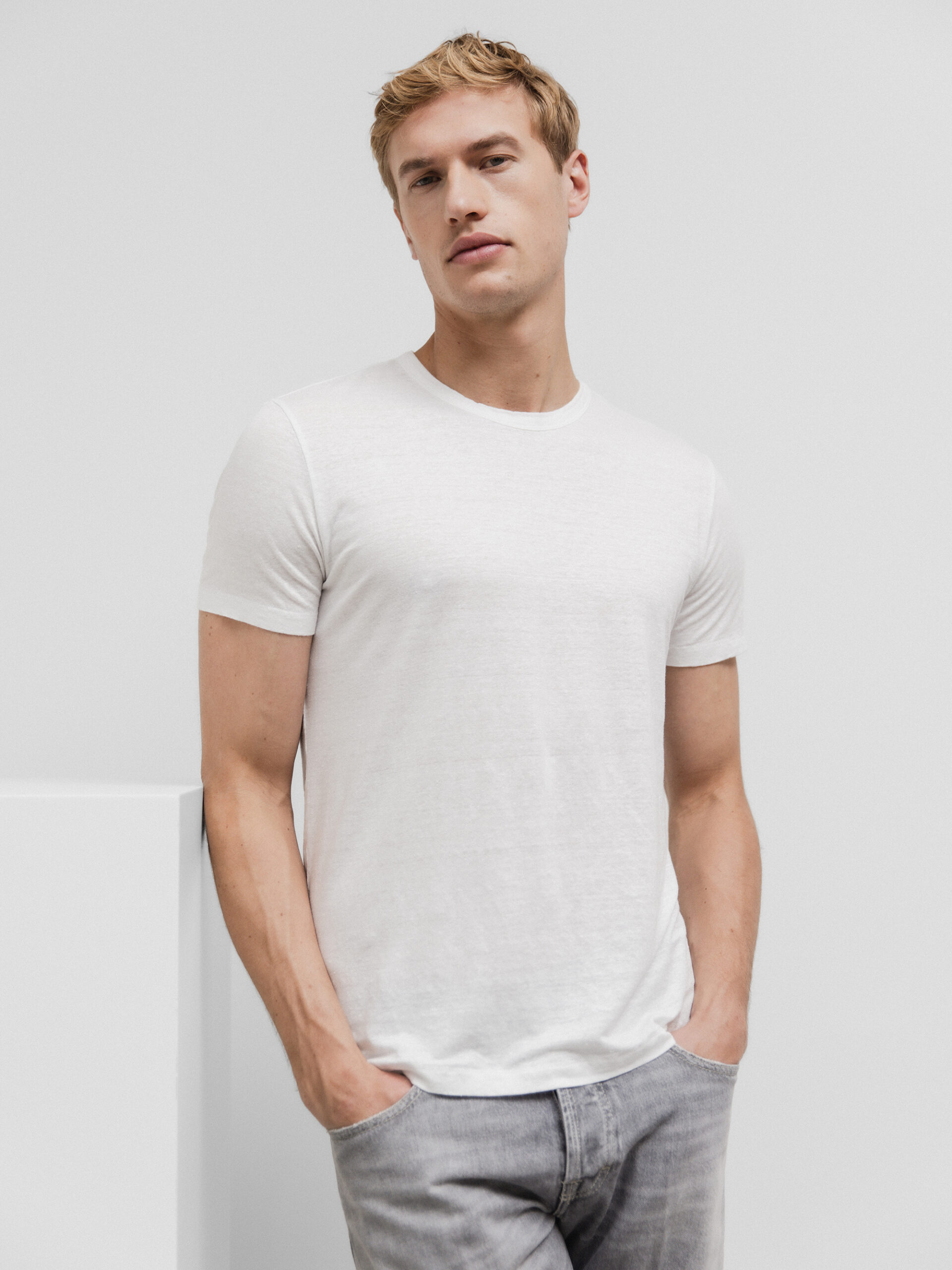 DANIELS T-Shirt aus Leinen Herren (WEISS)