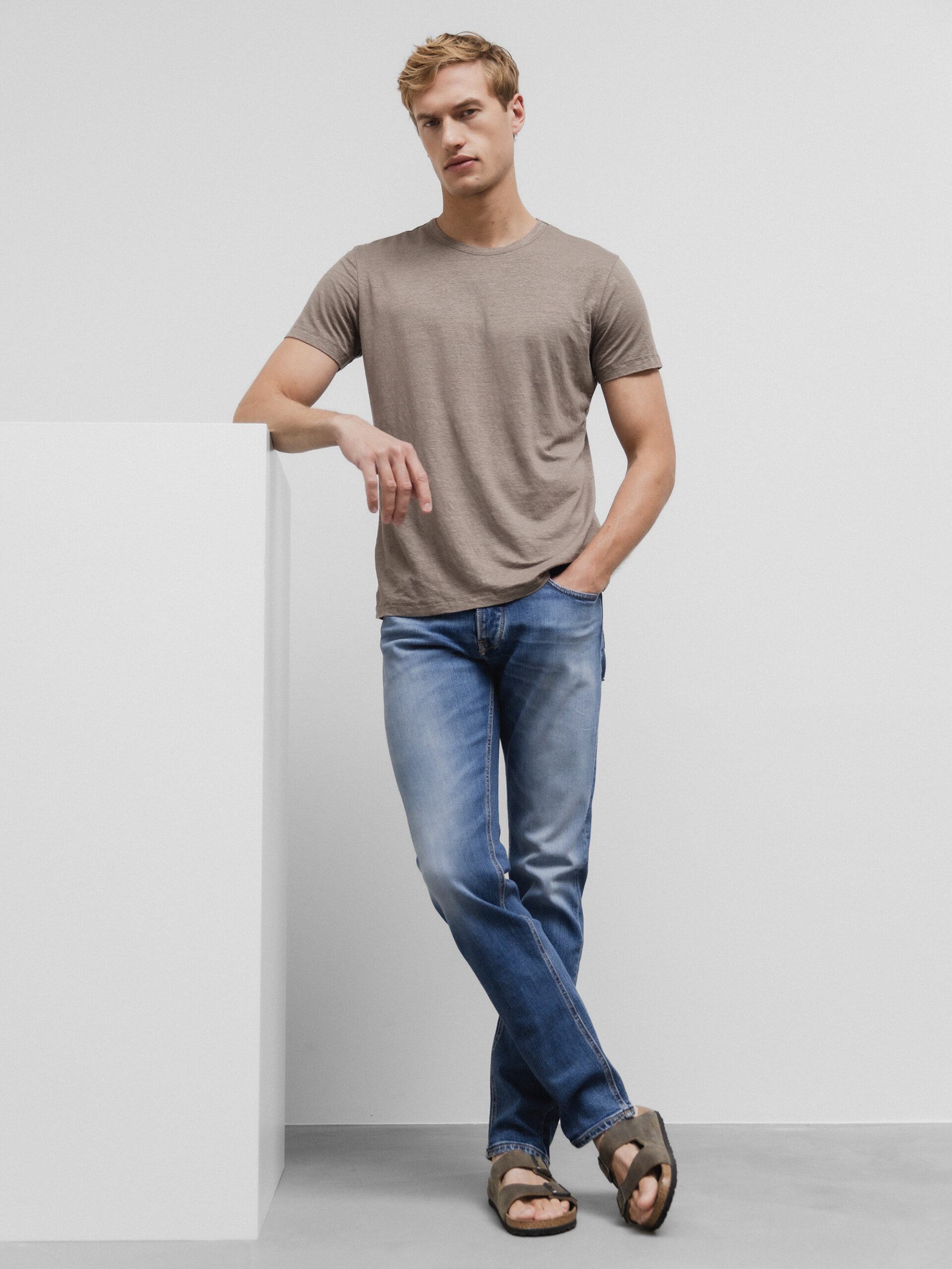 DANIELS T-Shirt aus Leinen Herren (TAUPE)