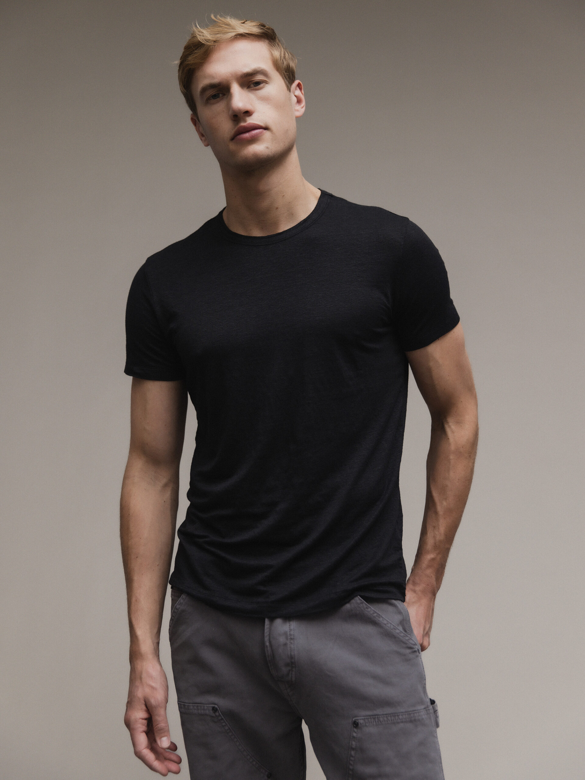 DANIELS T-Shirt aus Leinen Herren (SCHWARZ)