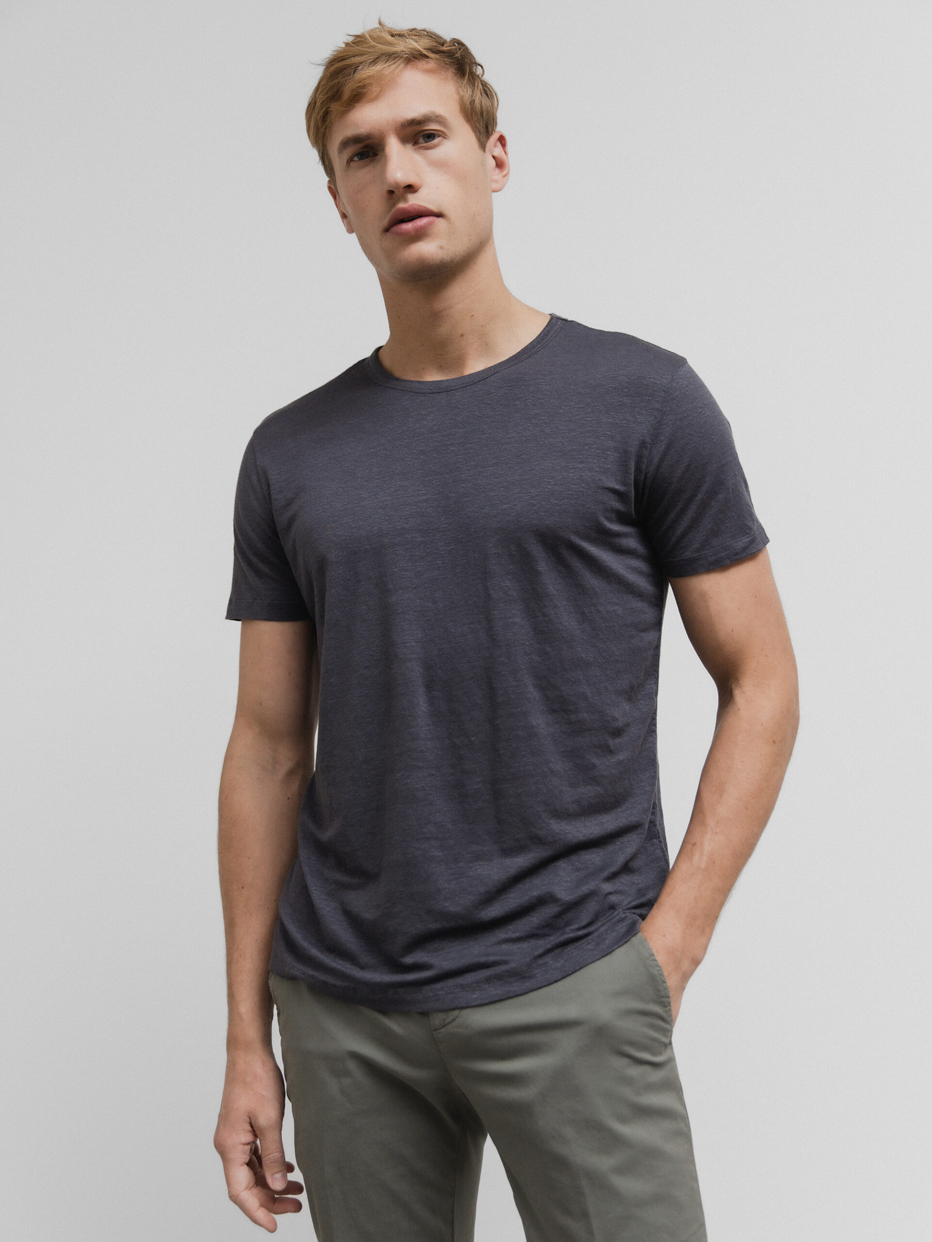 DANIELS T-Shirt aus Leinen Herren (ANTHRA)