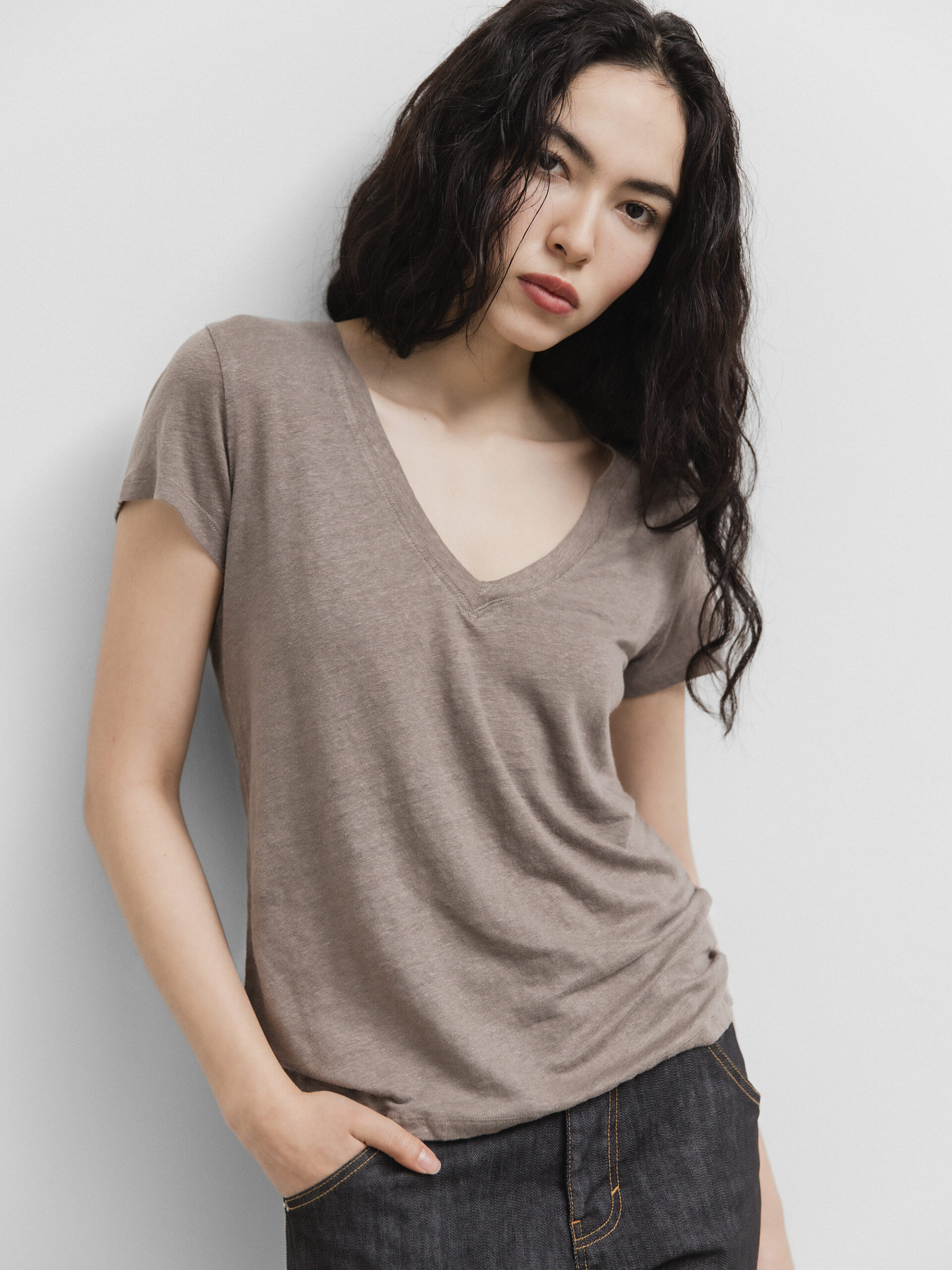 DANIELS T-Shirt aus Leinen Damen (TAUPE)