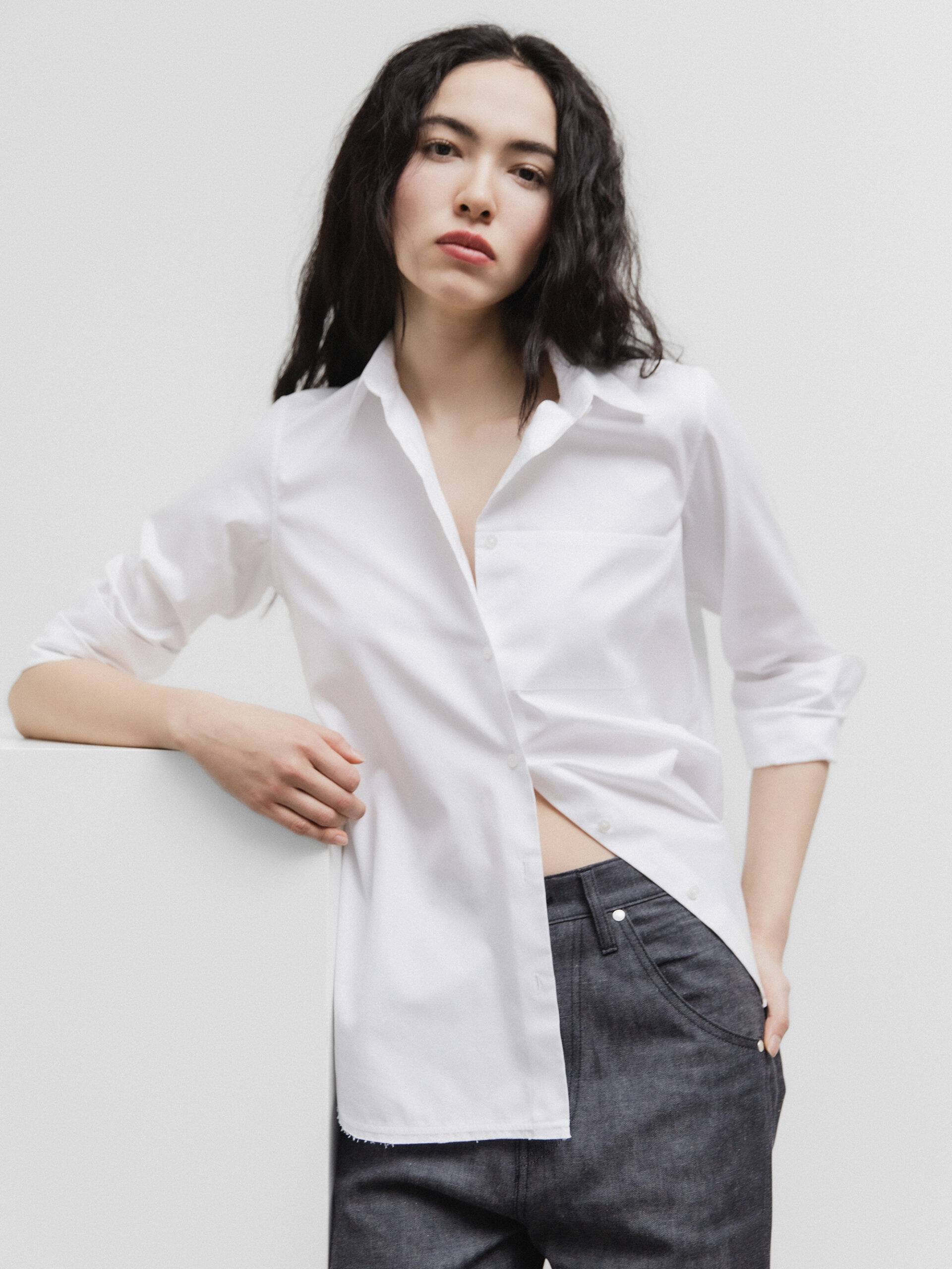 LIS LAREIDA Baumwollhemd aus Baumwolle Damen (100 WEISS)