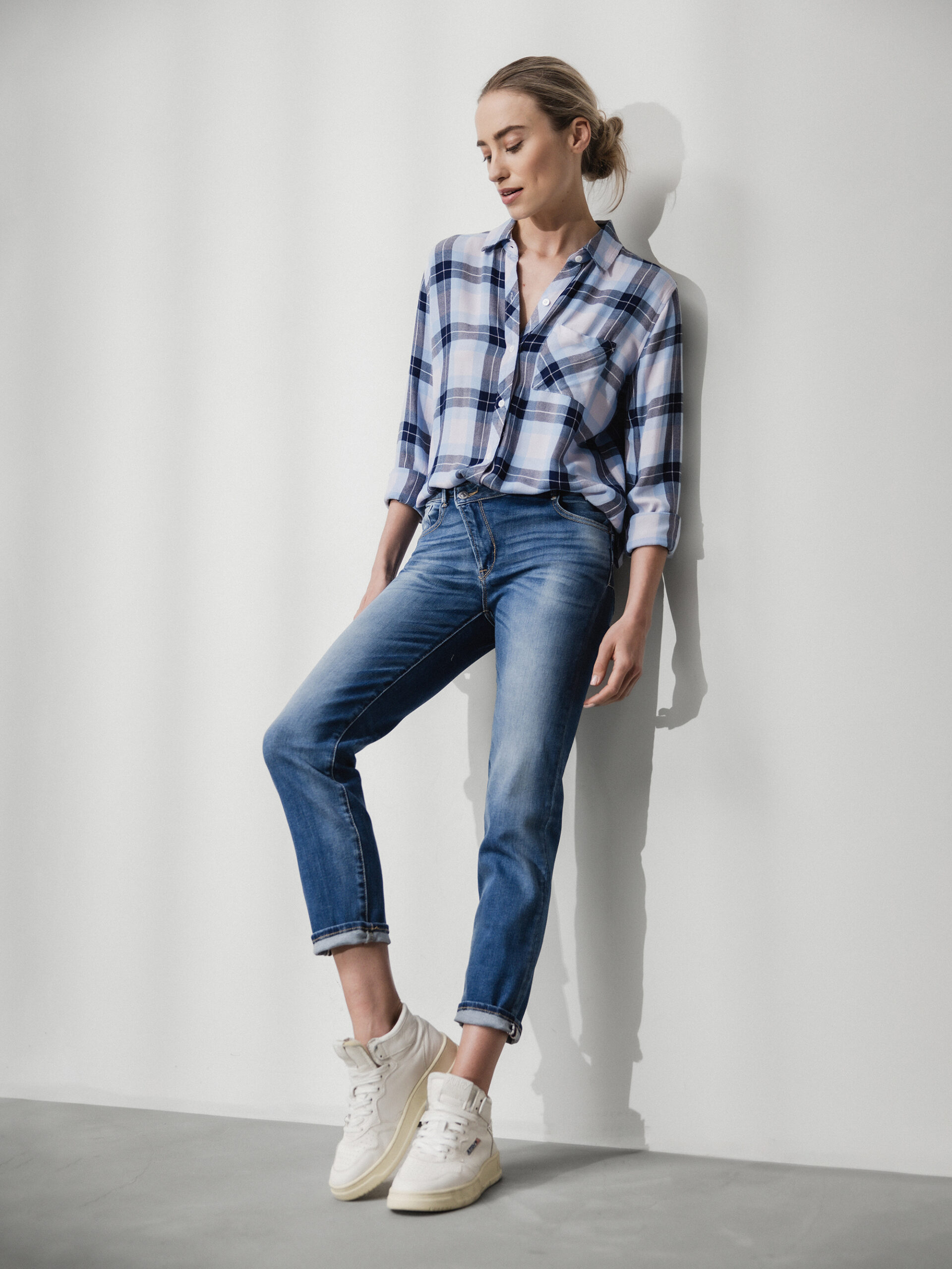 LE TEMPS DES CERISES Cropped Slim Fit Jeans Damen (BLUE)