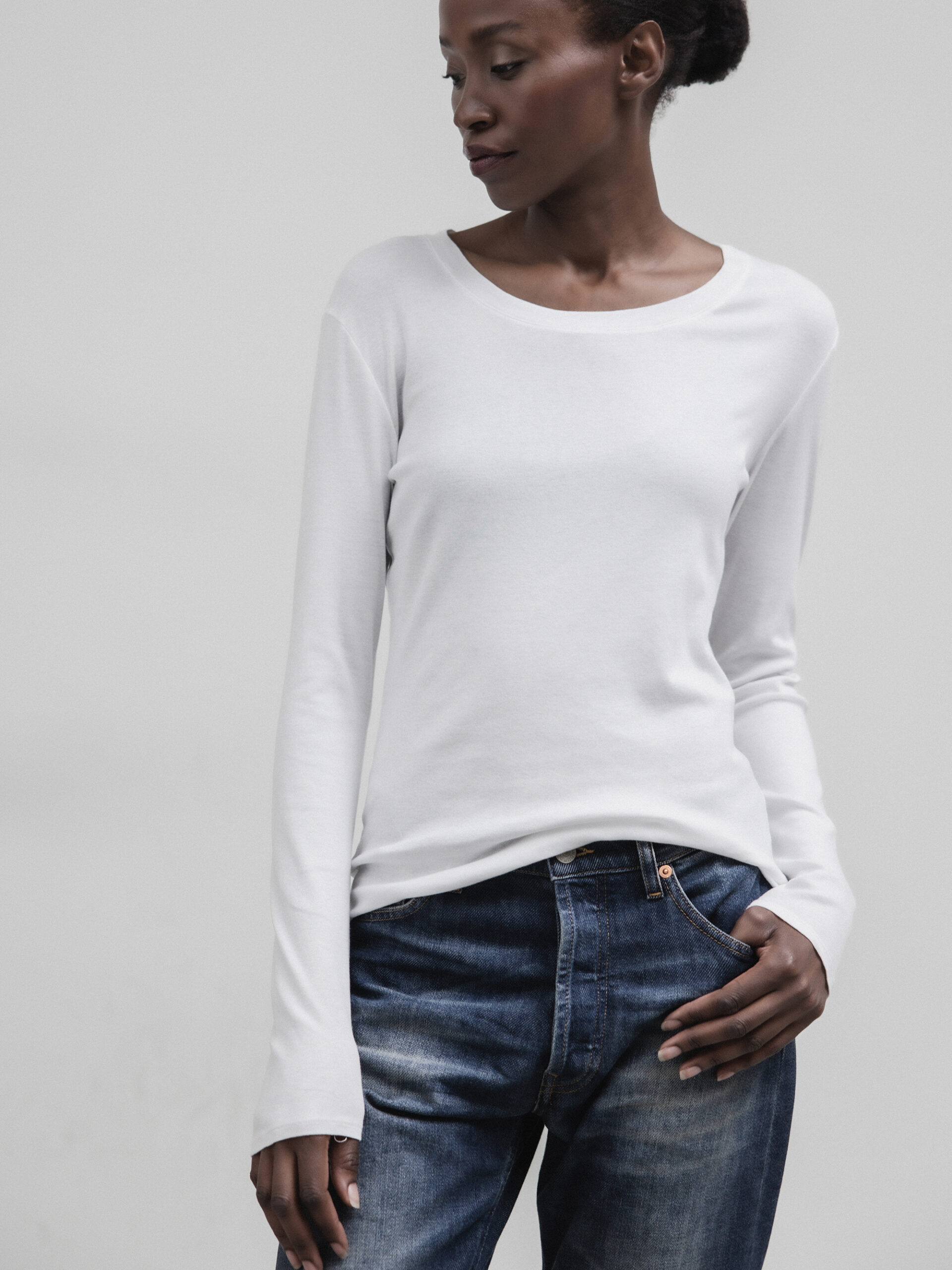 DANIELS Langarmshirt aus Baumwolle Damen (WHITE)