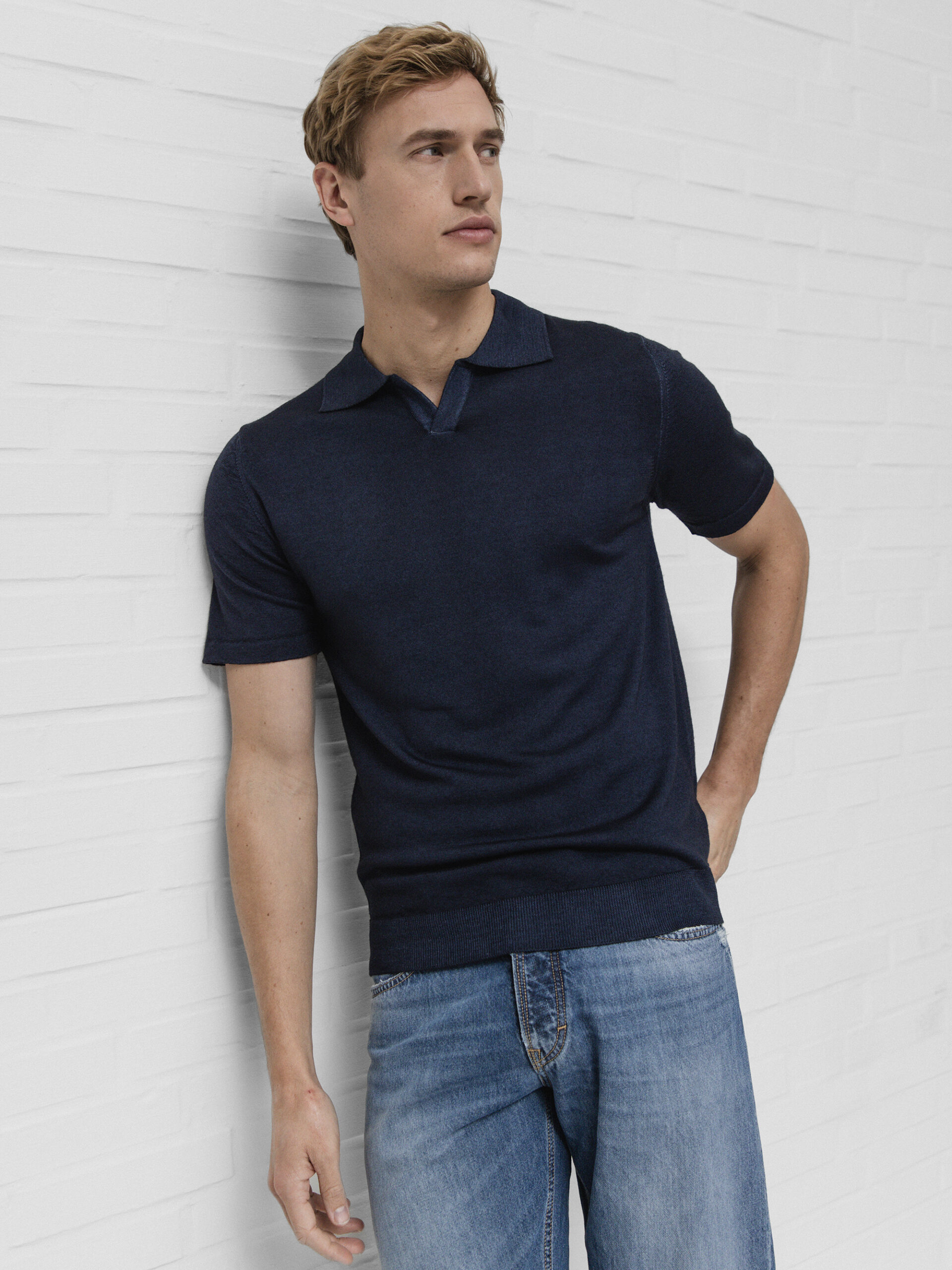 DANIELE FIESOLI Kurzarm- Pullover aus Merinowolle Herren (24 NOTTE)