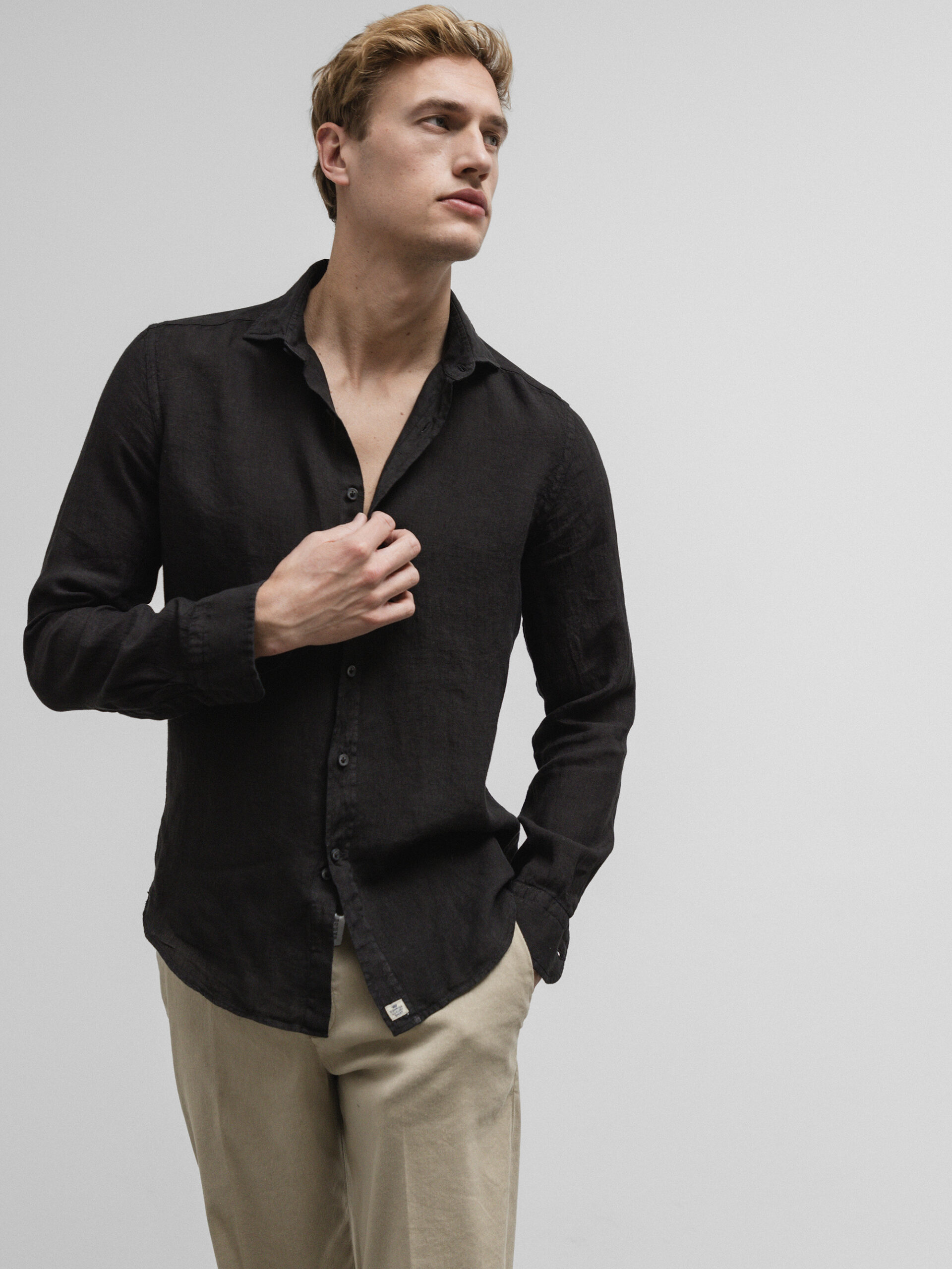 SONRISA Hemd aus Leinen Herren (190 NERO)