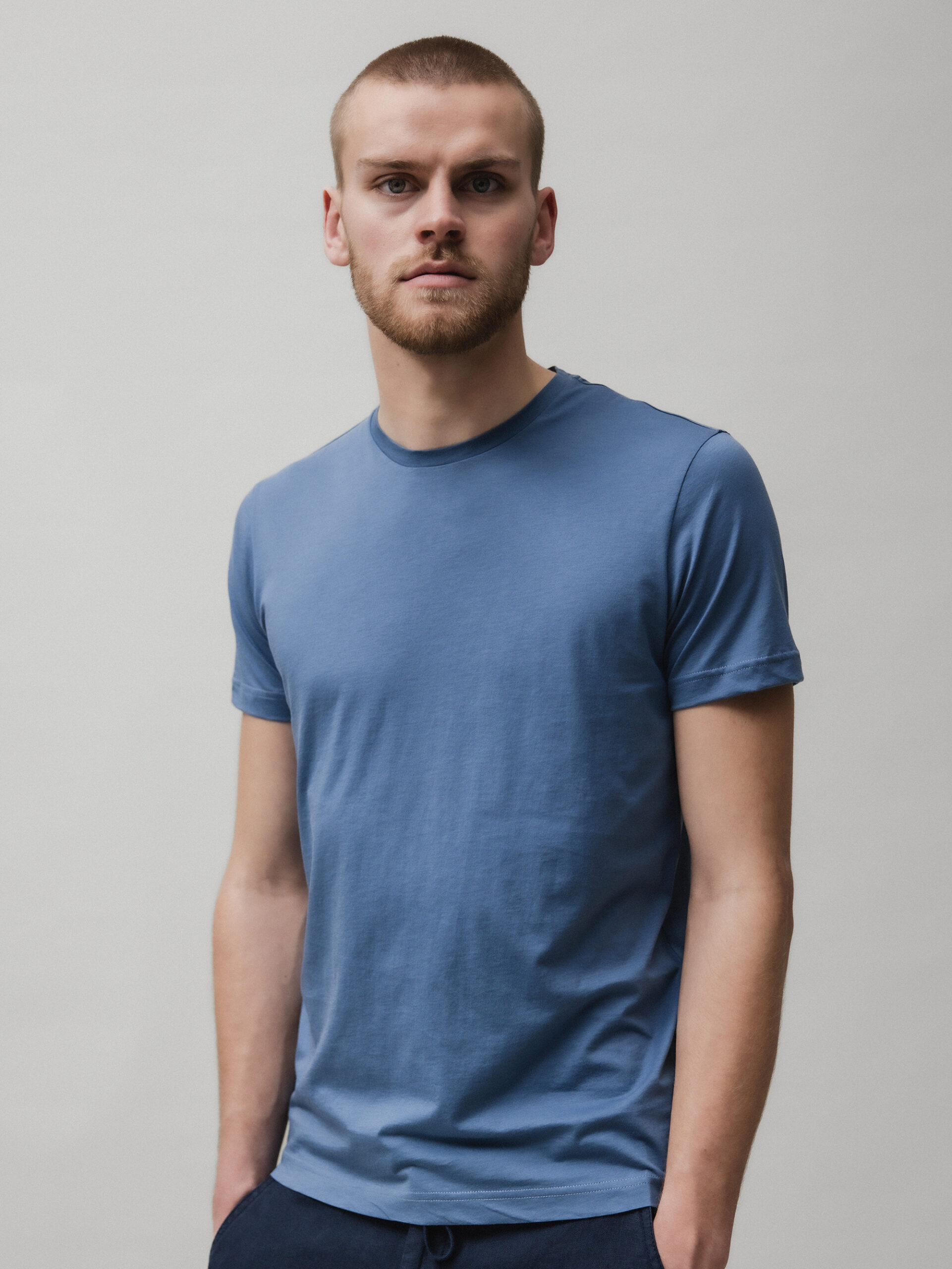 STEFAN BRANDT T-Shirt aus Baumwolle Herren (07600 DENIM BLUE)