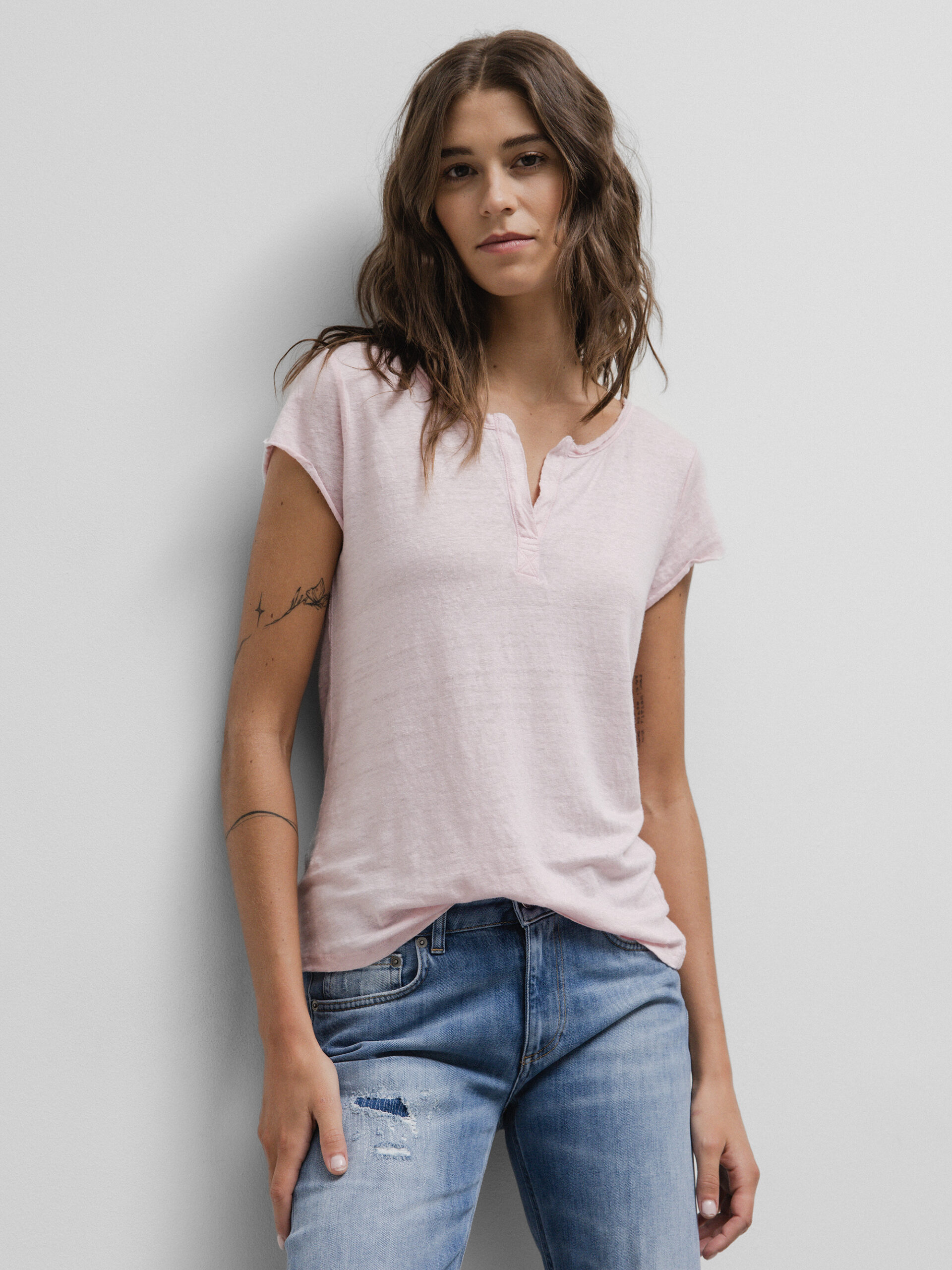 DANIELS T-Shirt aus Leinen Damen (ROSÉ)