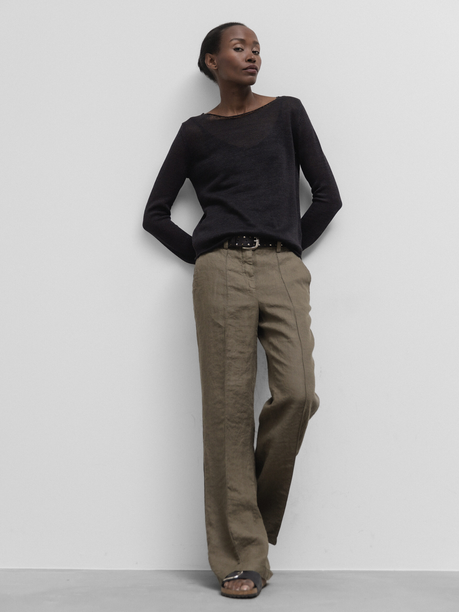 DANIELS Hose aus Leinen Damen (OLIV)