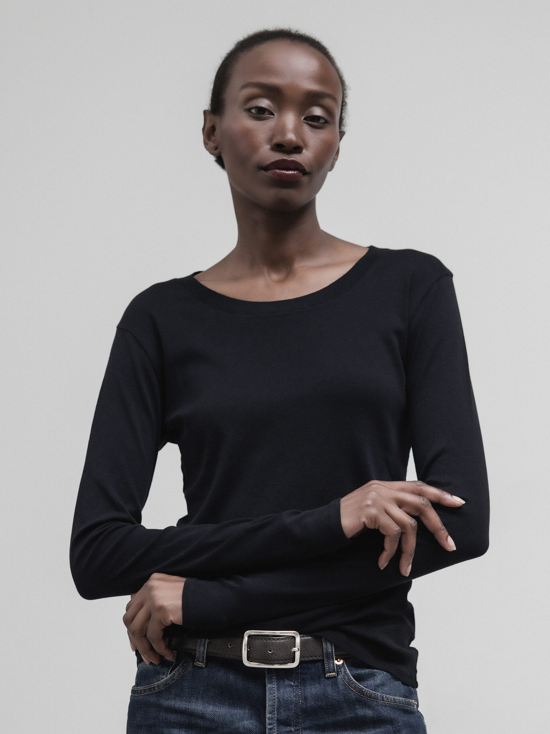 DANIELS Langarmshirt aus Baumwolle Damen (BLACK)