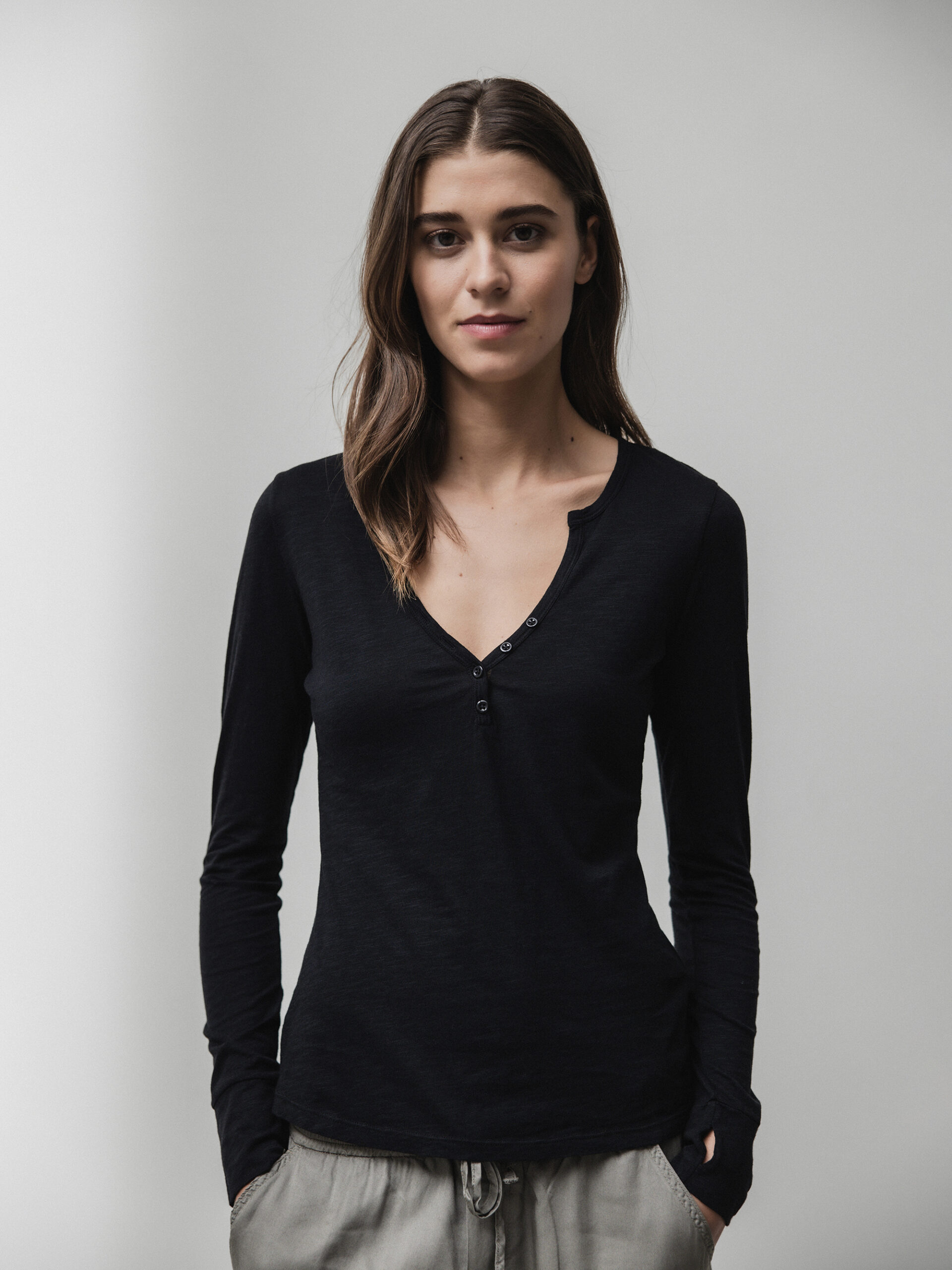 DANIELS Langarmshirt aus Baumwolle Damen (SCHWARZ REAC)