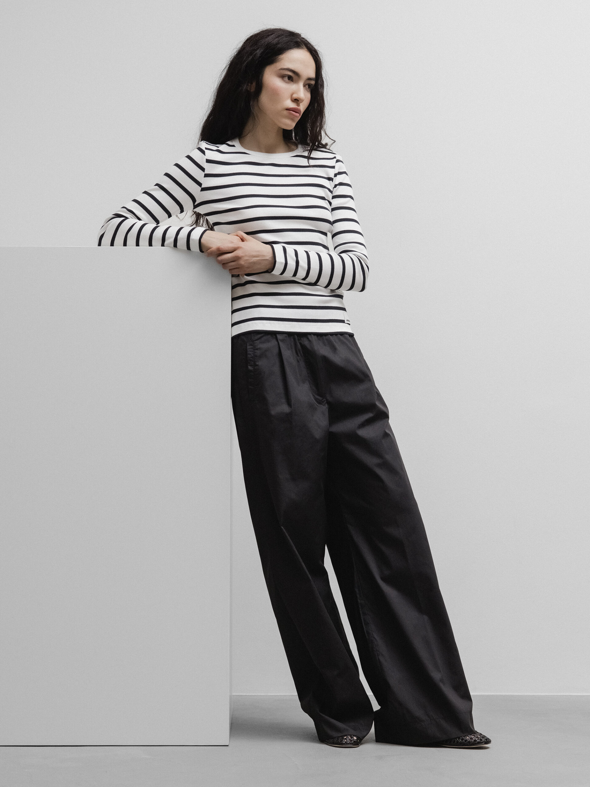 BY-BAR AMSTERDAM Weite Hose aus Baumwolle Damen (860 BLACK)