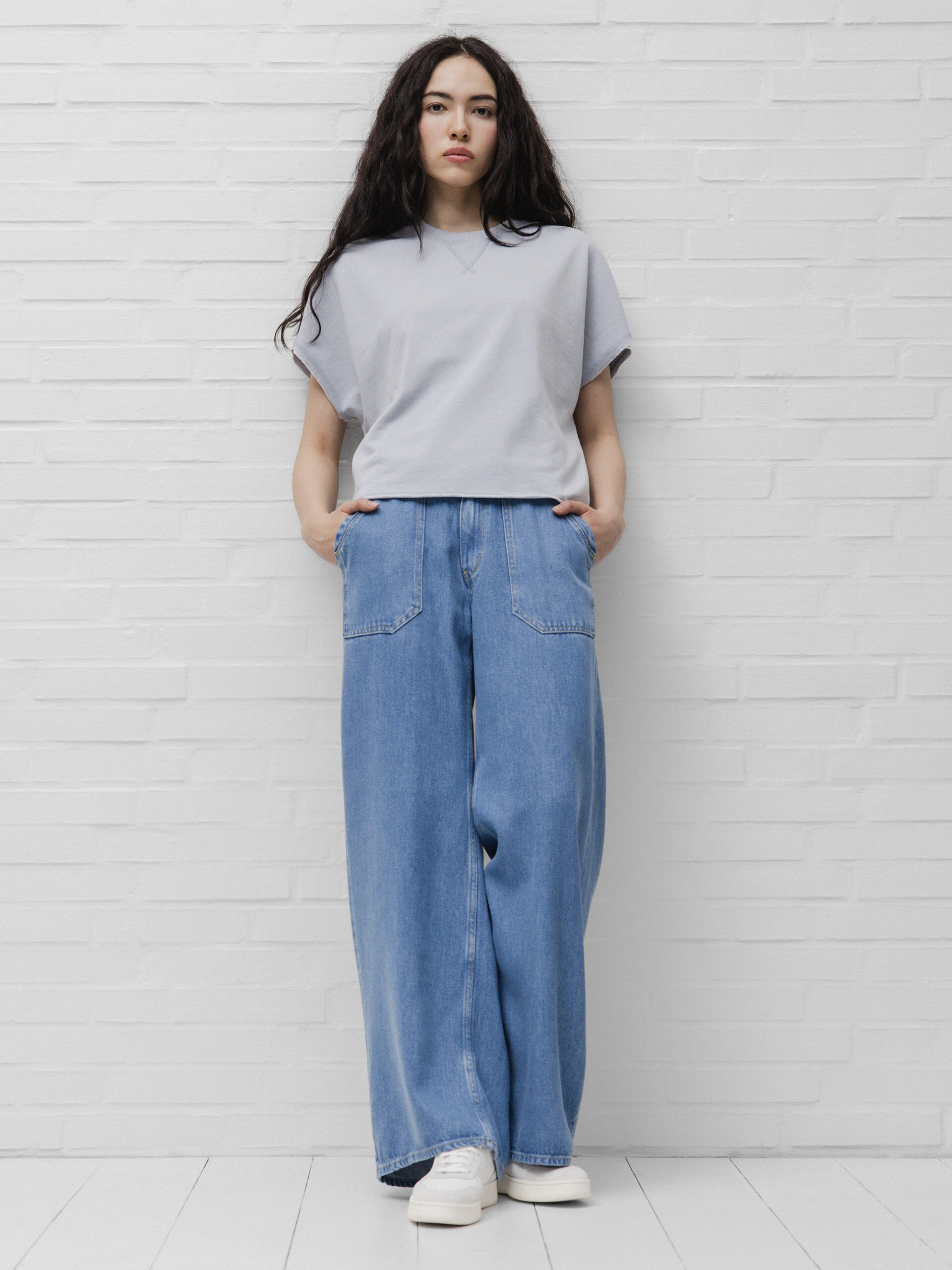 LE TEMPS DES CERISES Wide Leg Jeans Damen (3001 BLUE WASH)