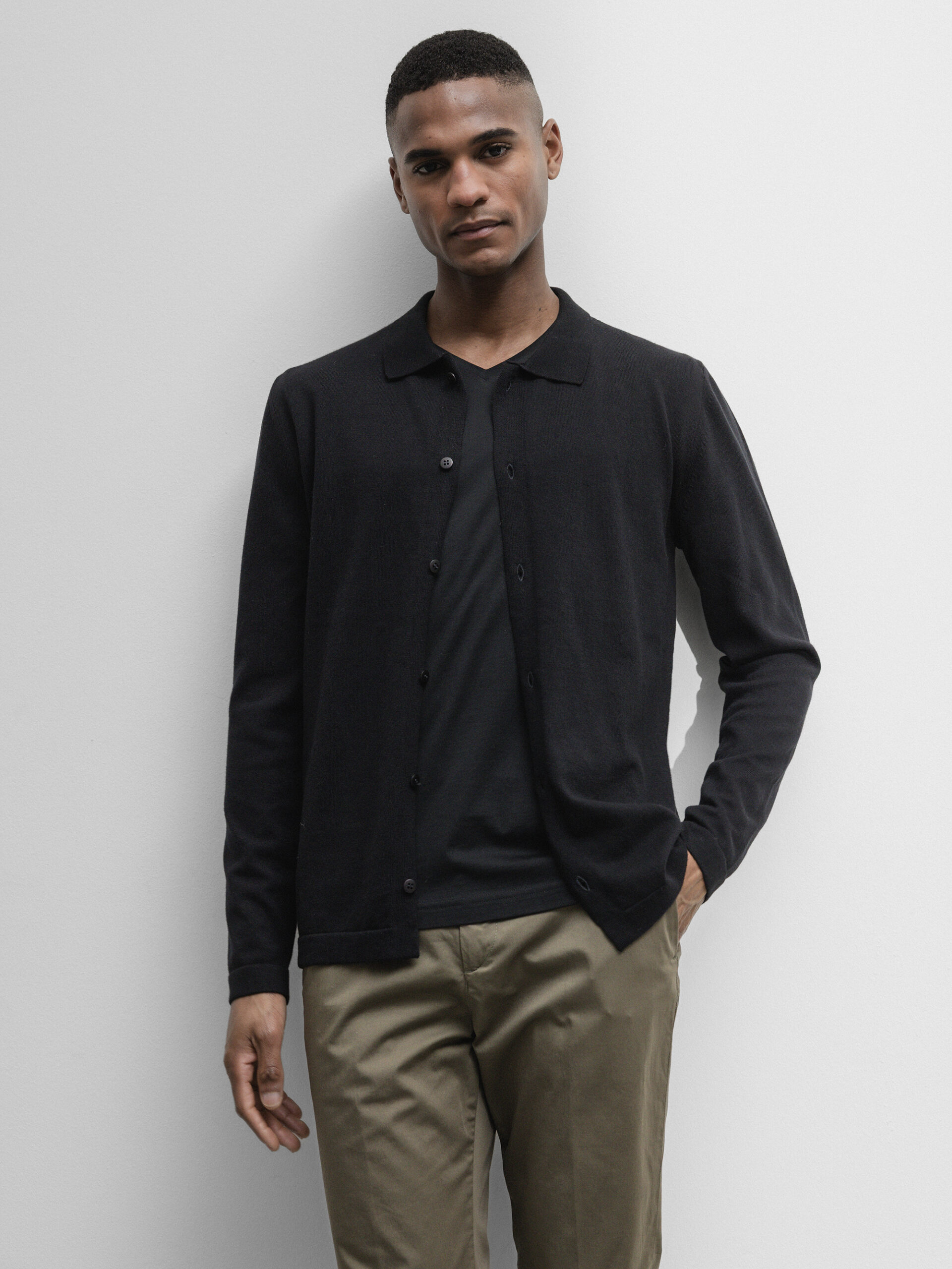 KIEFERMANN Strickjacke aus Baumwolle Herren (02 BLACK)