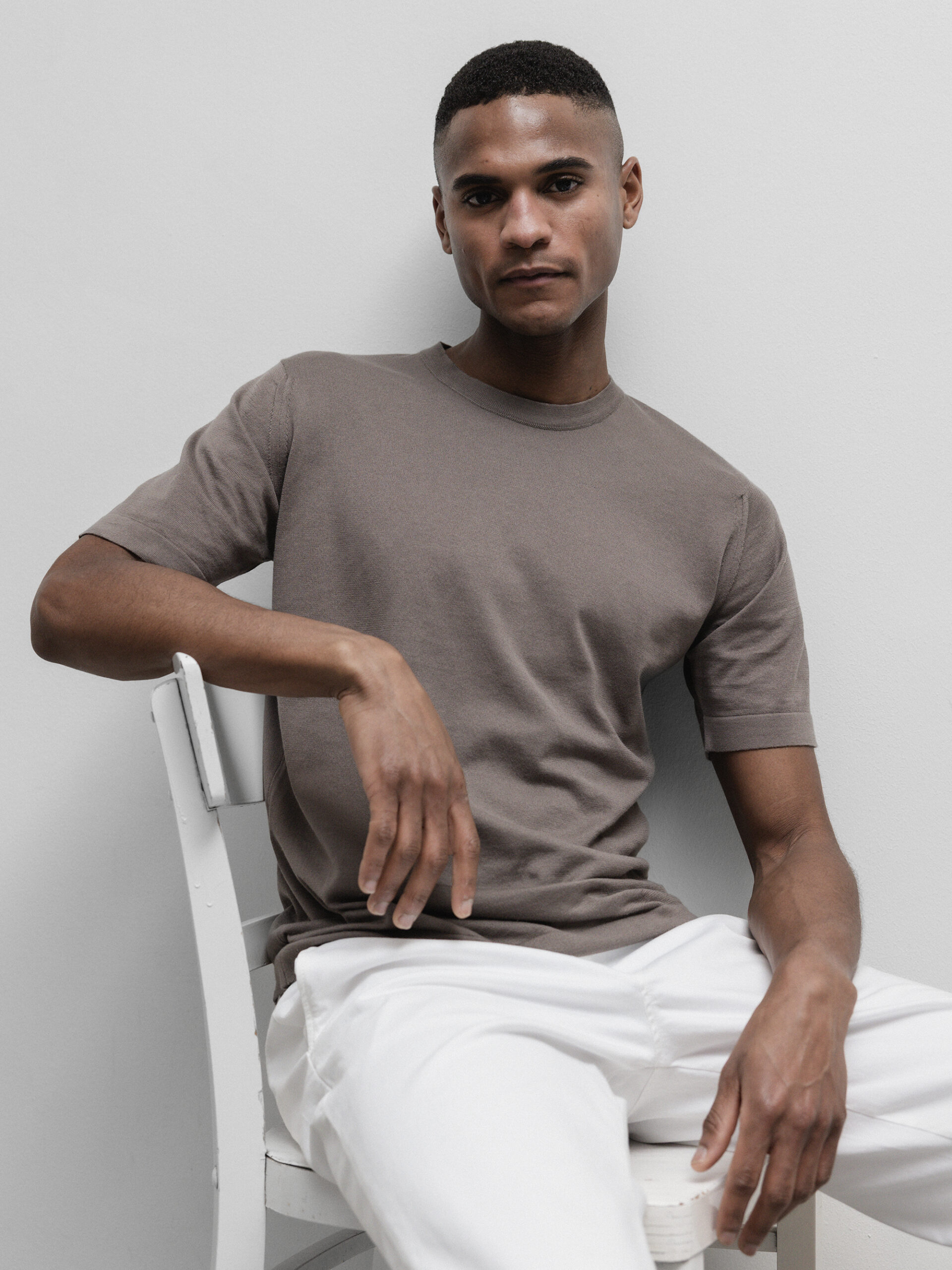 JOHN SMEDLEY T-Shirt aus Baumwolle Herren (BEIGE MUSK)