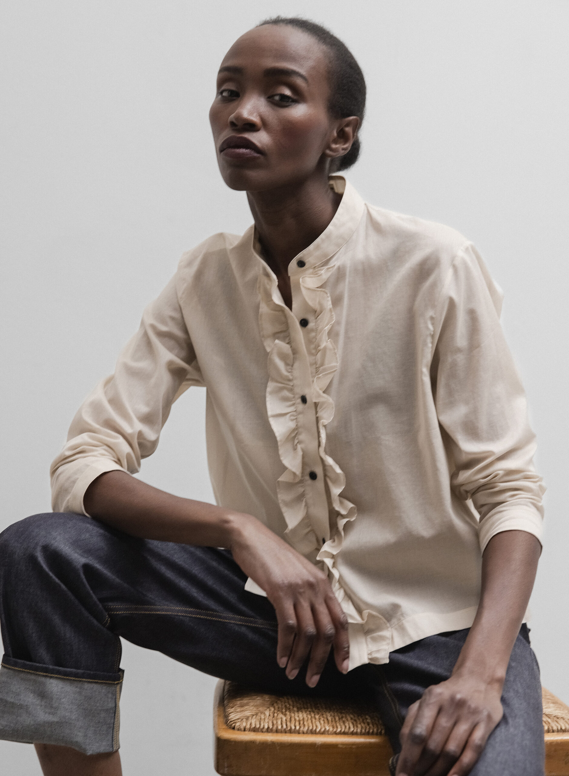 LIS LAREIDA Baumwollbluse Damen (180 SAND)