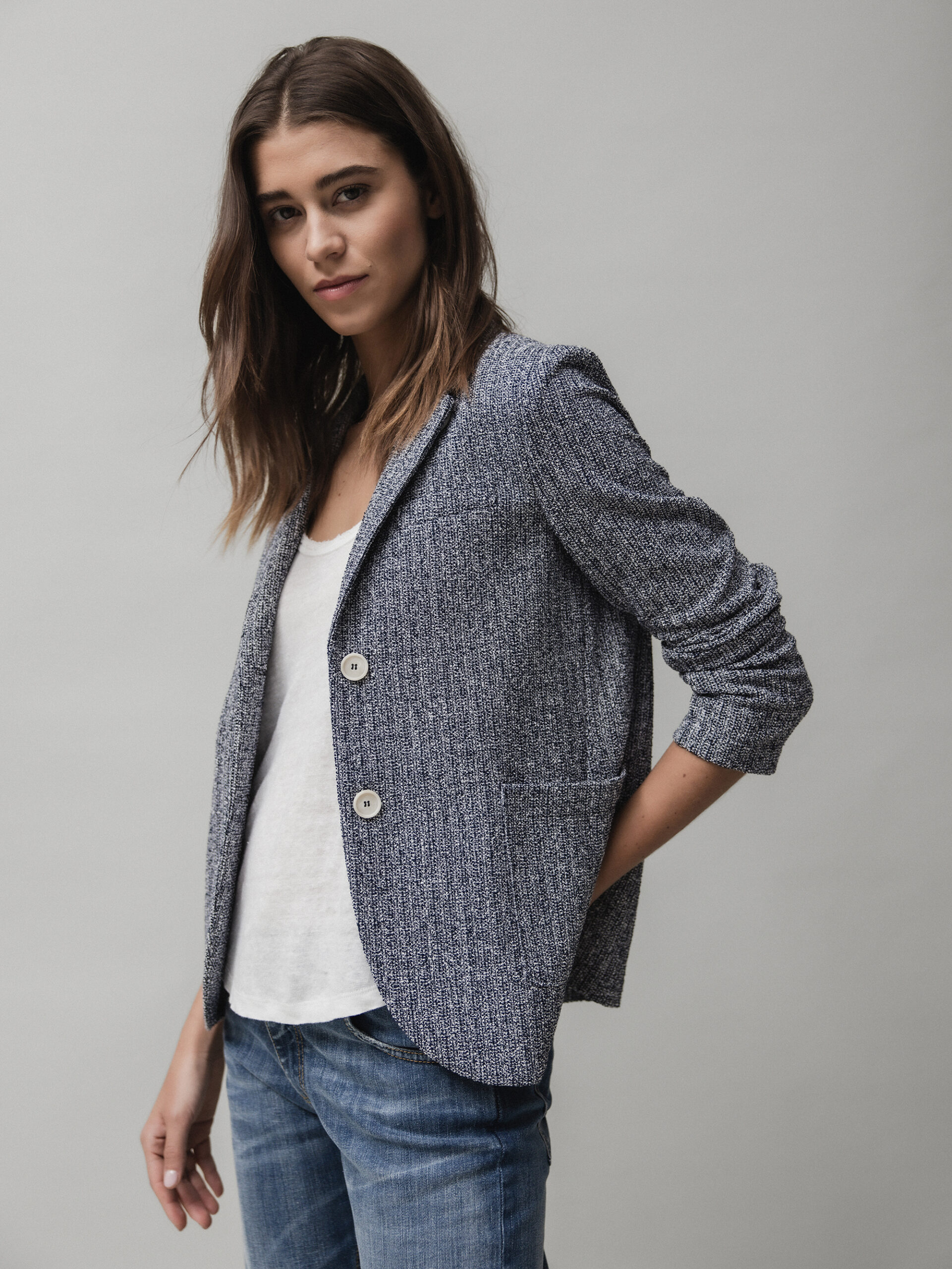 HARRIS WHARF LONDON Blazer aus Baumwolle Damen (PX01 BLU MED)