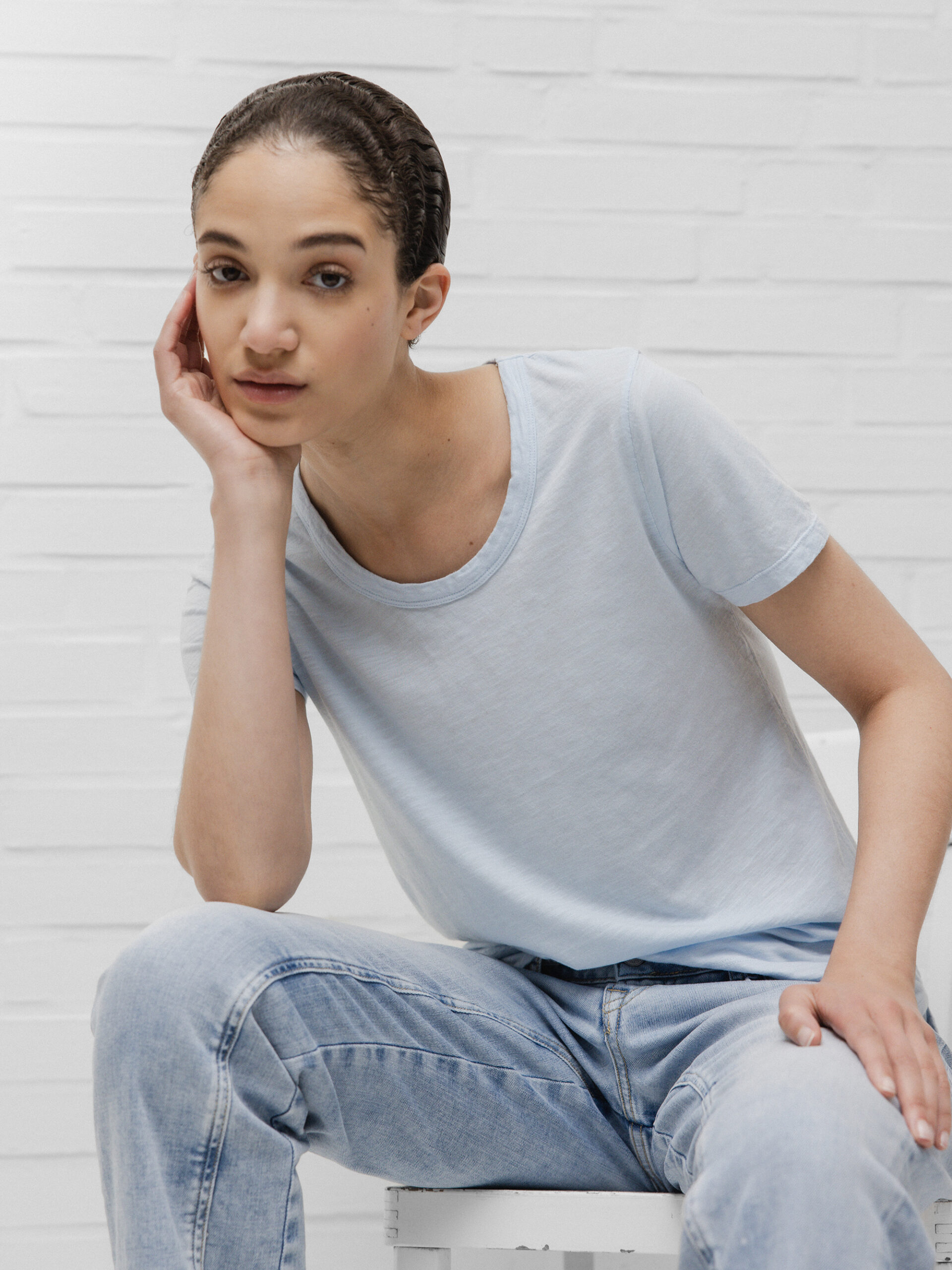 DANIELS T-Shirt aus Baumwolle Damen (H.BLAU)