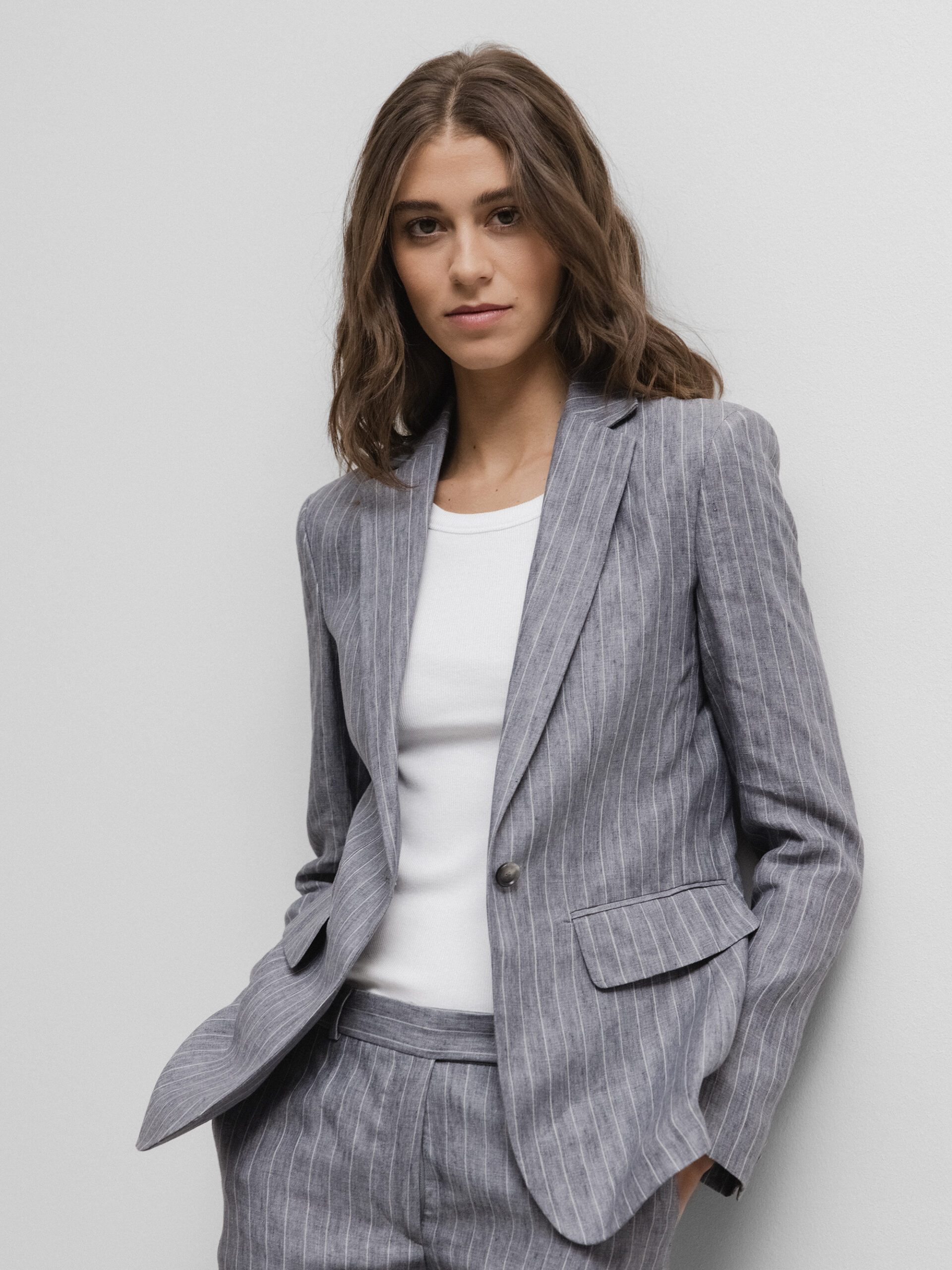 DANIELS Blazer aus Leinen Damen (GRAU NDL5303)