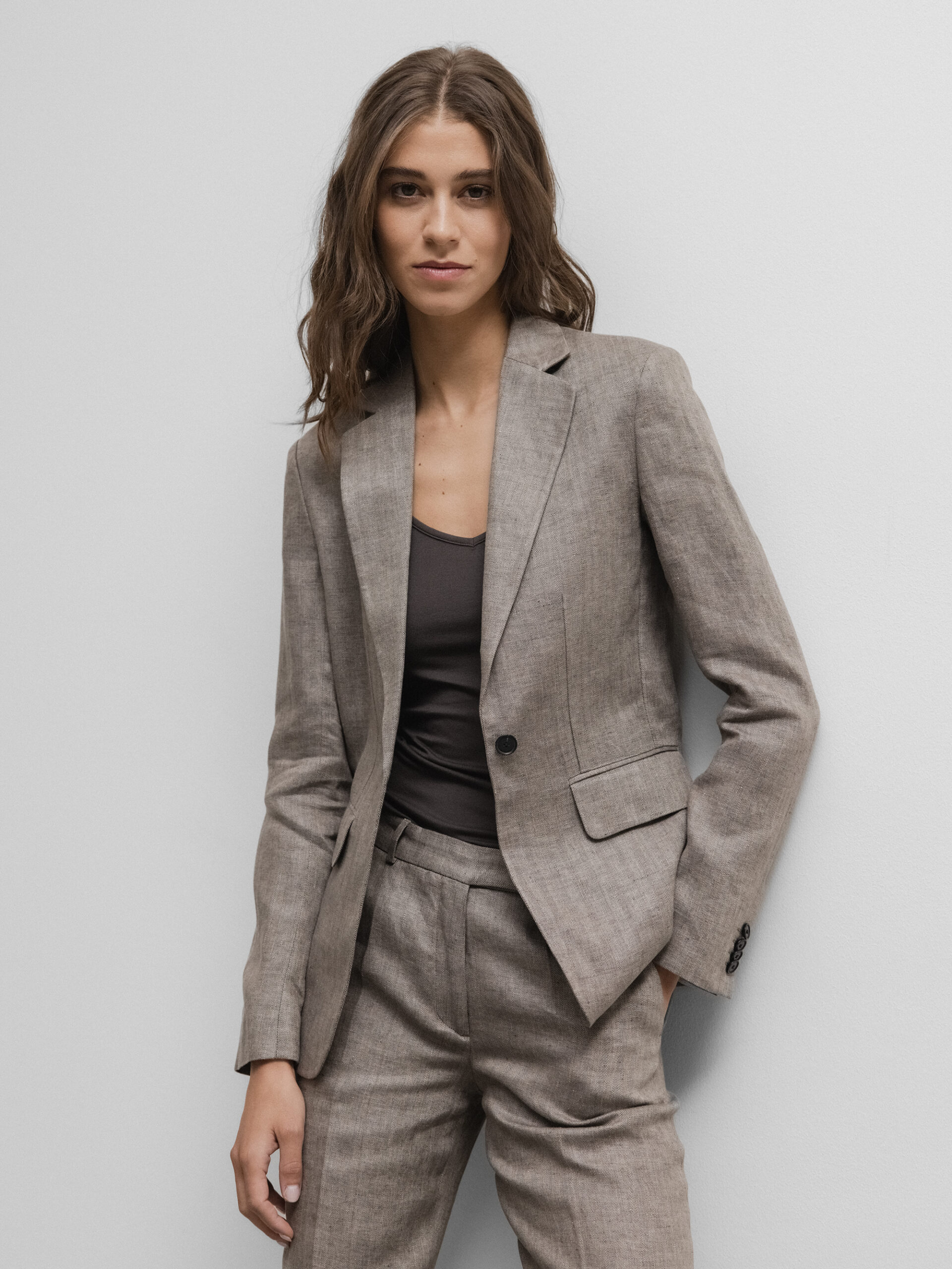 DANIELS Blazer aus Leinen Damen (TAUPE FISCH3138)