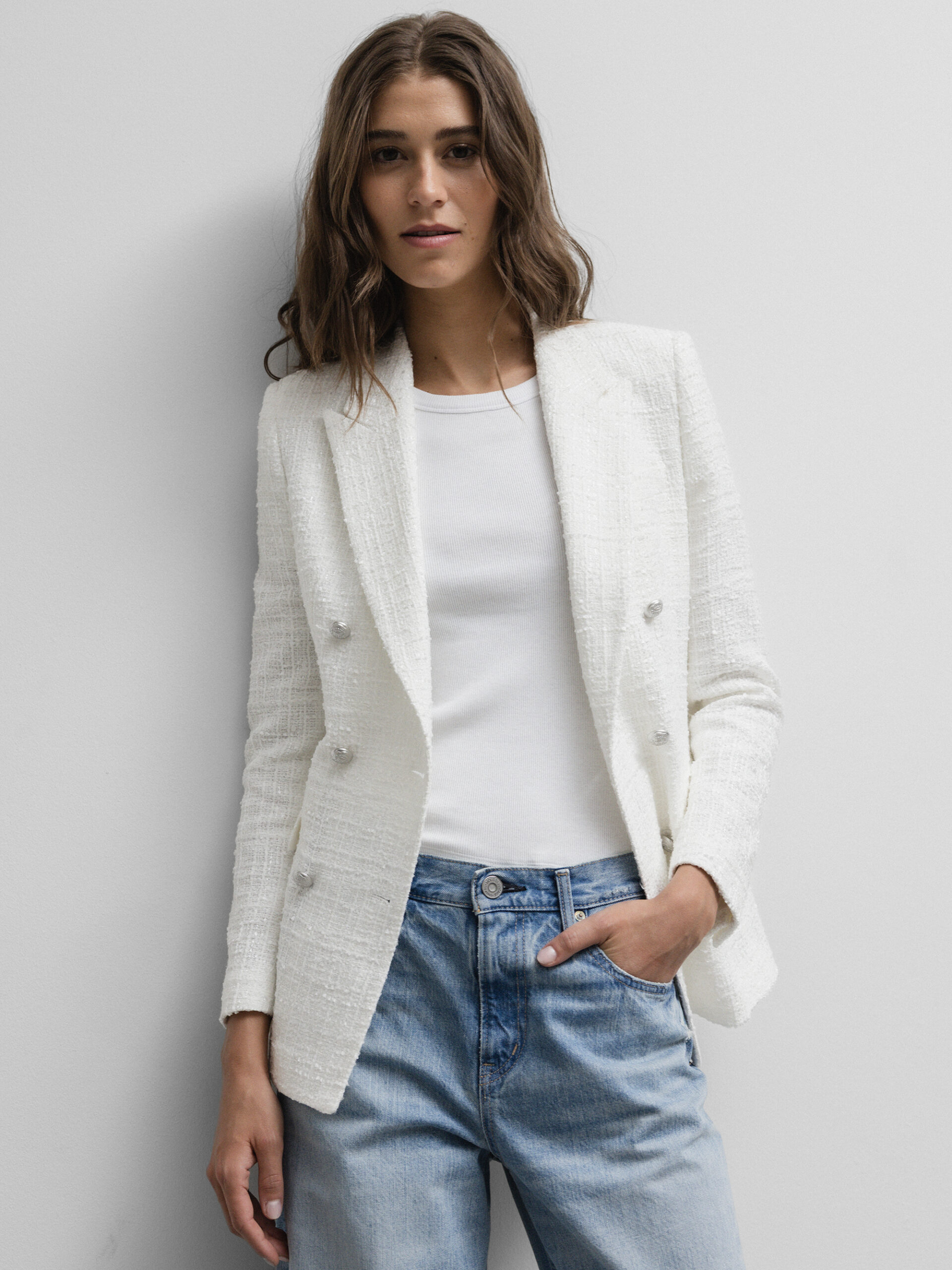 TAGLIATORE Bouclé-Blazer Damen (X1286 WEISS)
