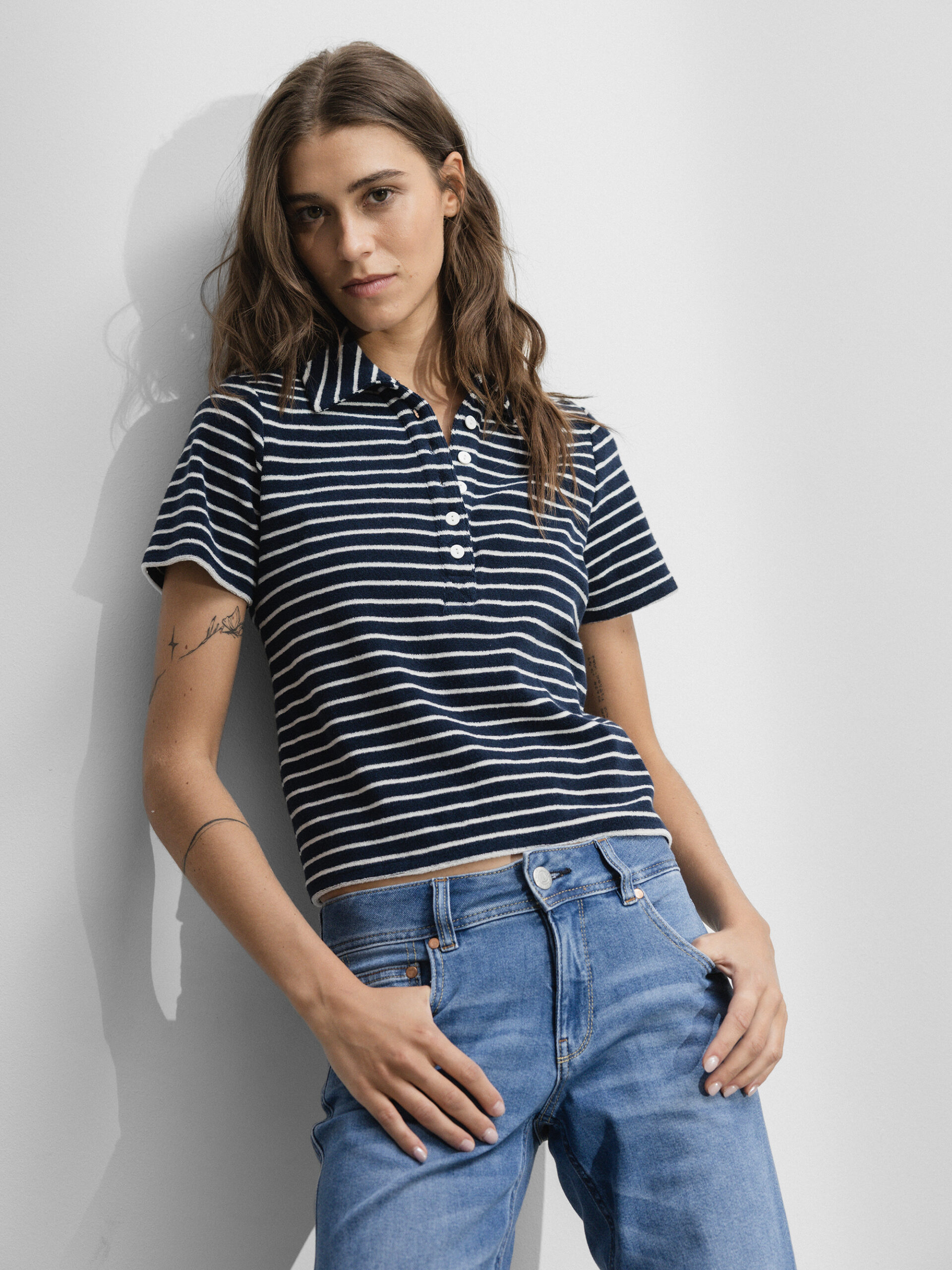 RAILS Poloshirt in Frotteeoptik Damen (7582 NAVY STRIPE)