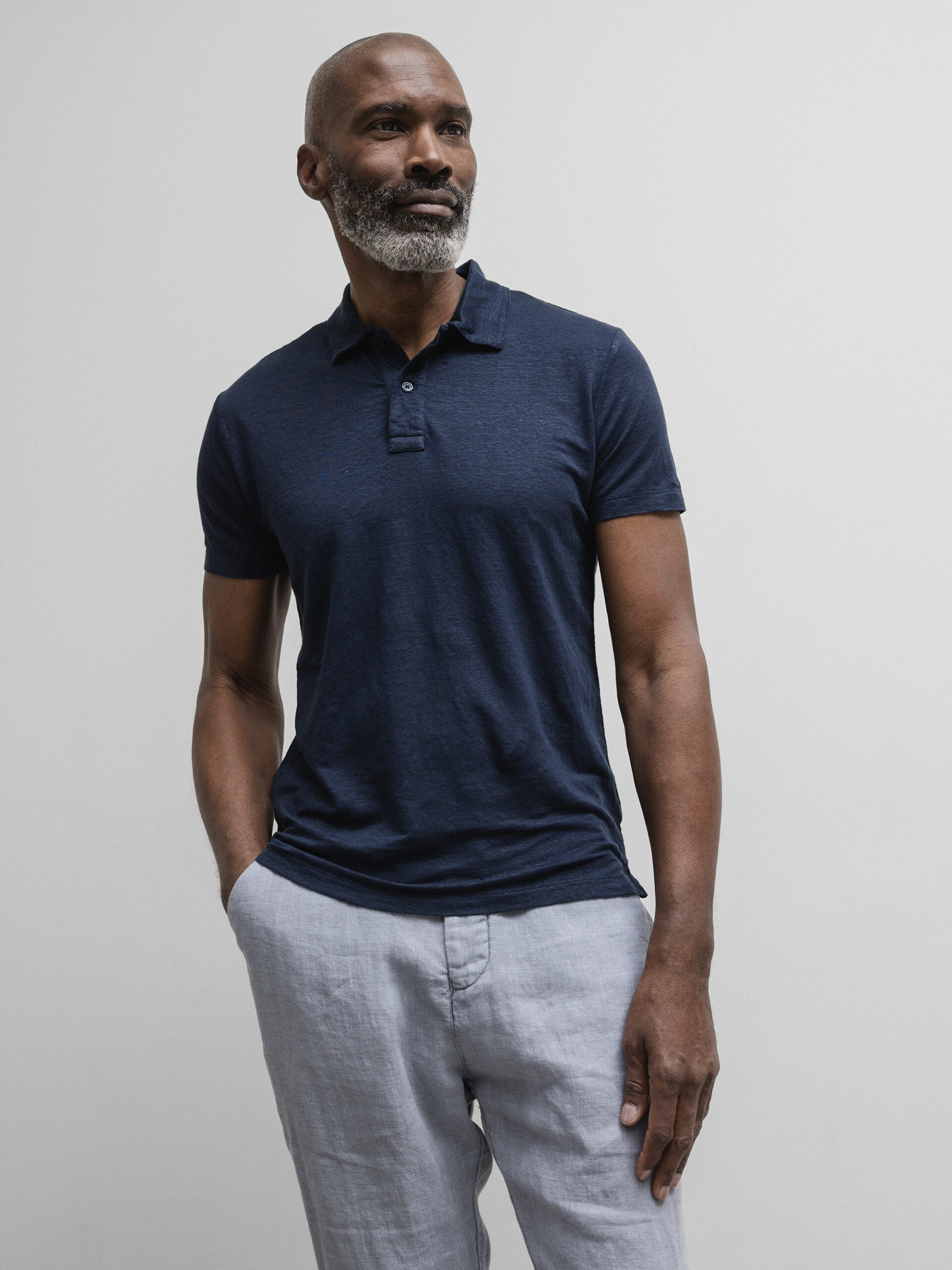 DANIELS Poloshirt aus Leinen Herren (NAVY)