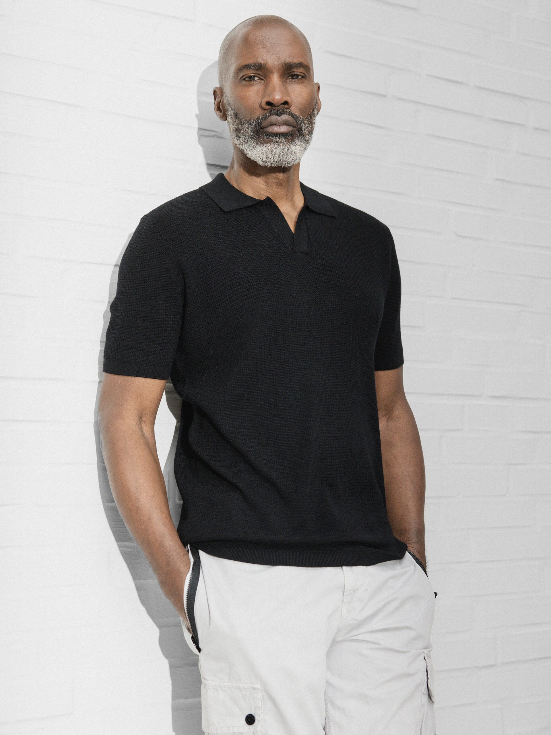 KIEFERMANN Poloshirt aus Merinowolle Herren (02 BLACK)