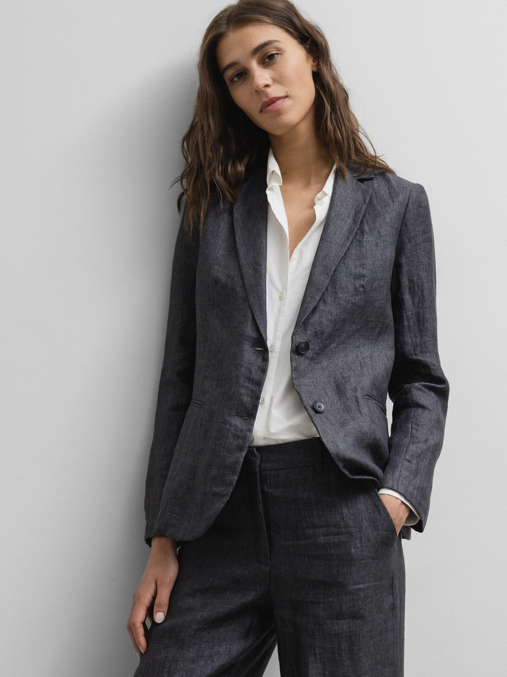 DANIELS Blazer aus Leinen Damen (ANTHRA 45B)