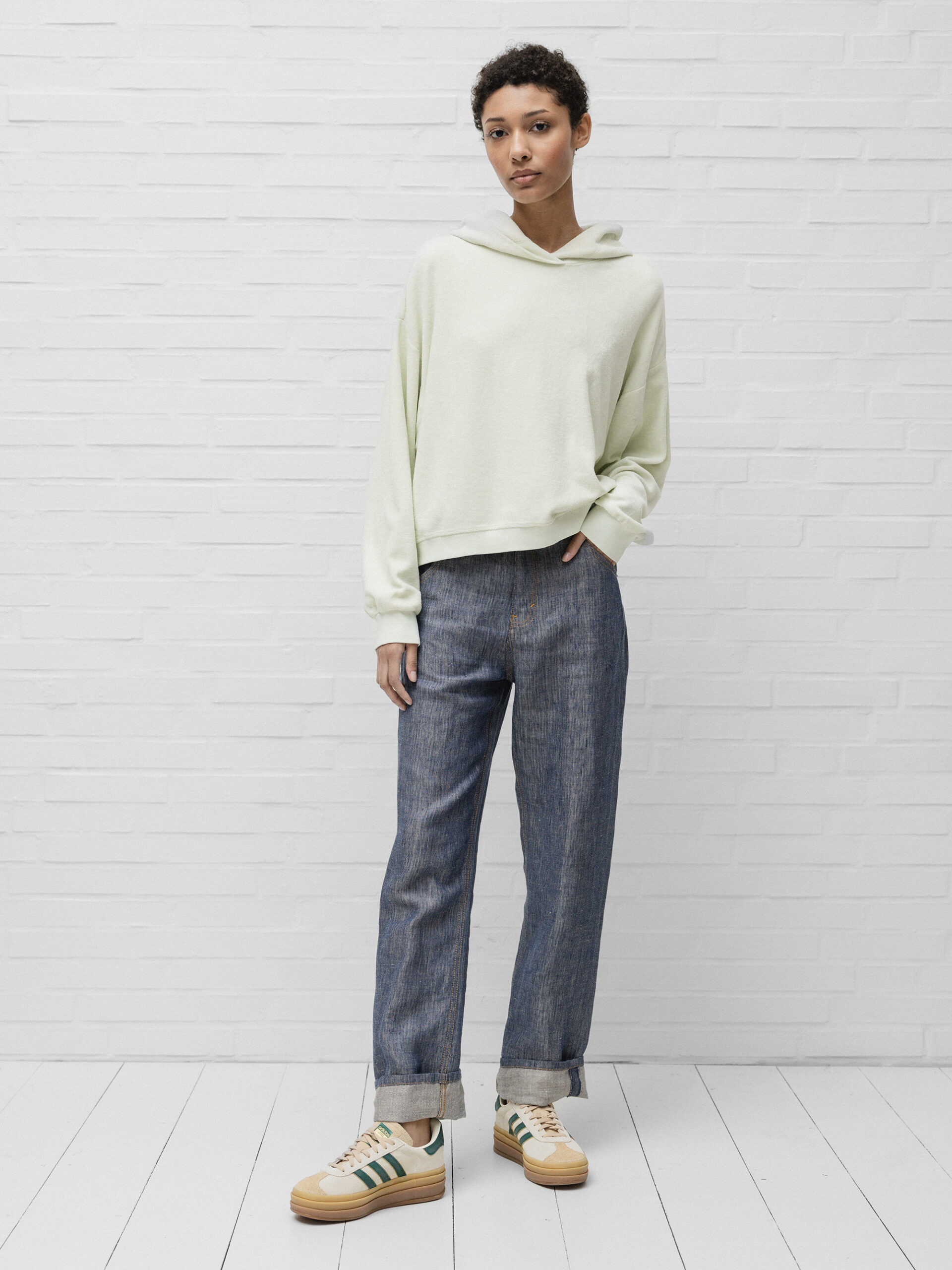 TRUE RELIGION Hoodie in Frotteeoptik Damen (LIGHT GREEN)