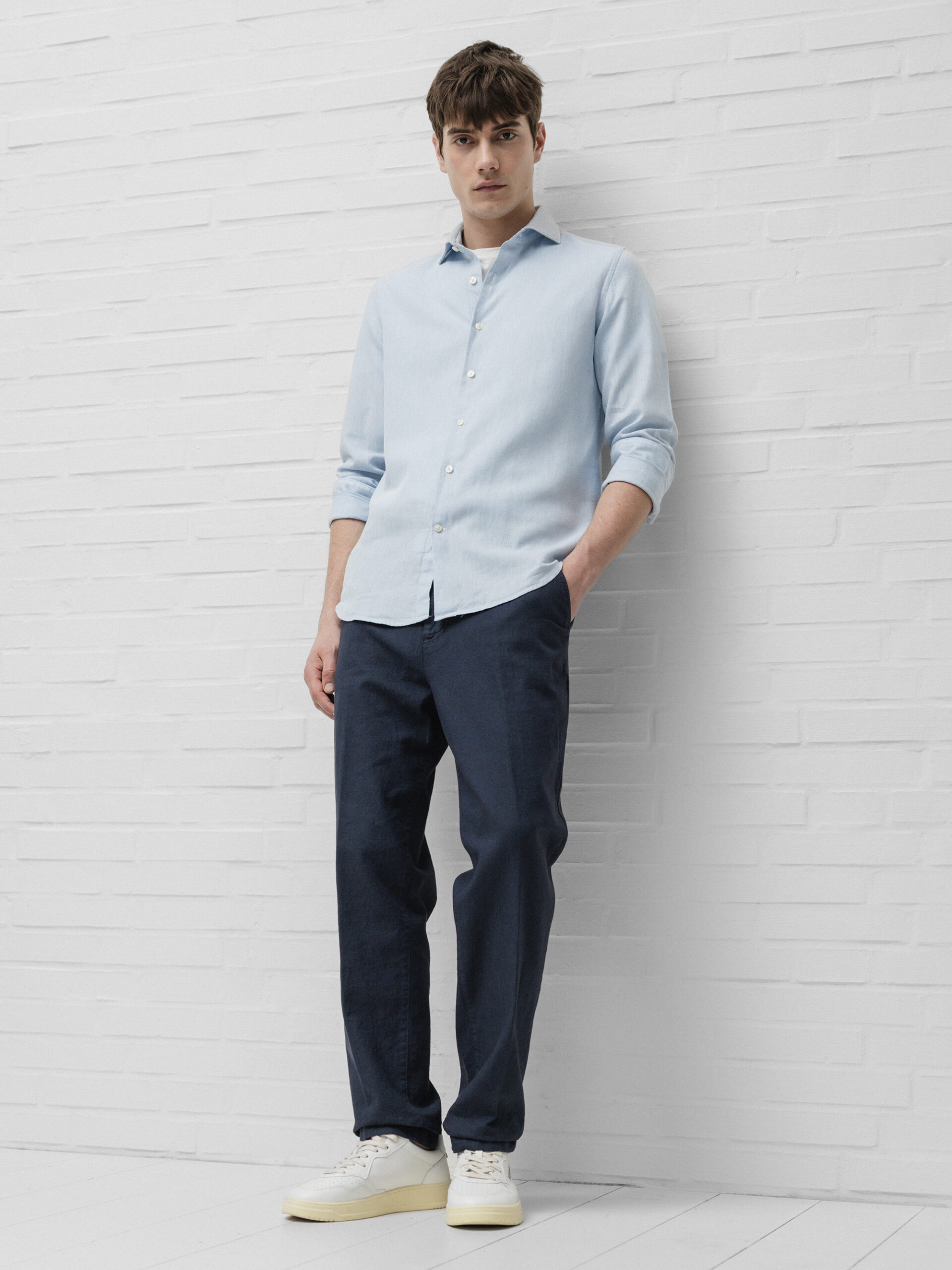 UNIFORM Hose aus Leinen Herren (590 NAVY)