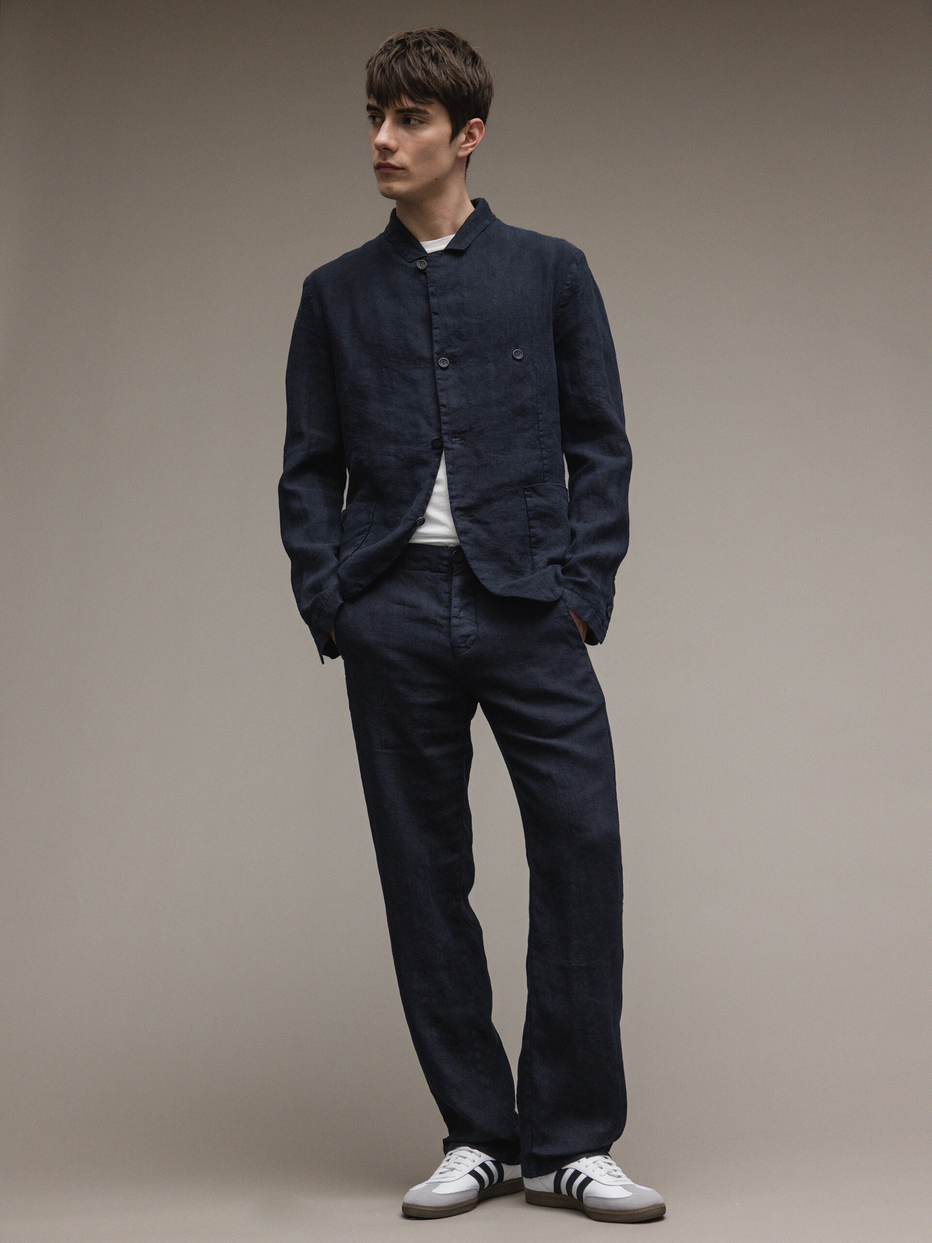 HANNES ROETHER Lässige Hose aus Leinen Herren (640 TORNADO)