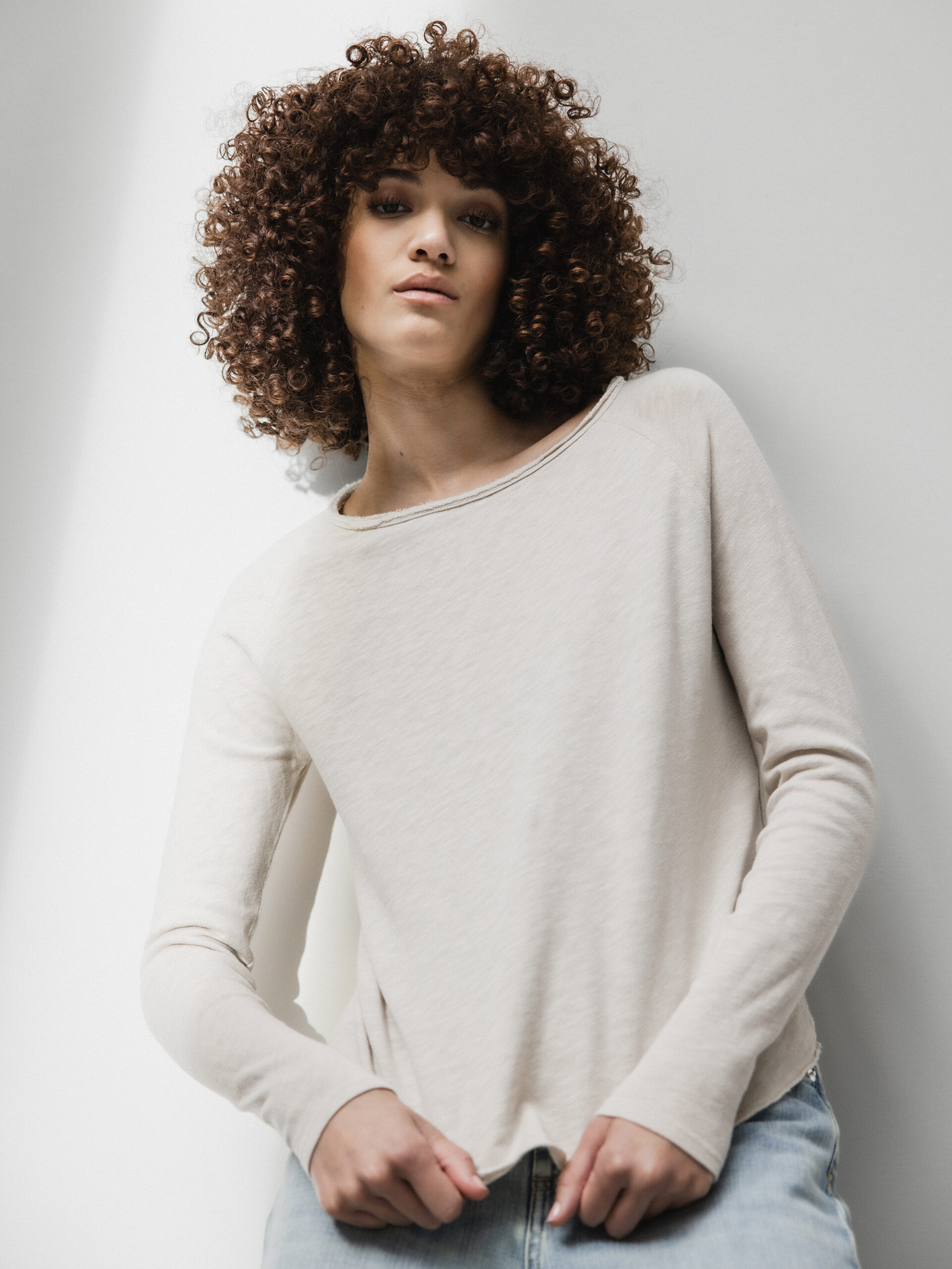 AMERICAN VINTAGE Langarmshirt aus Baumwolle Damen (BEIGE)