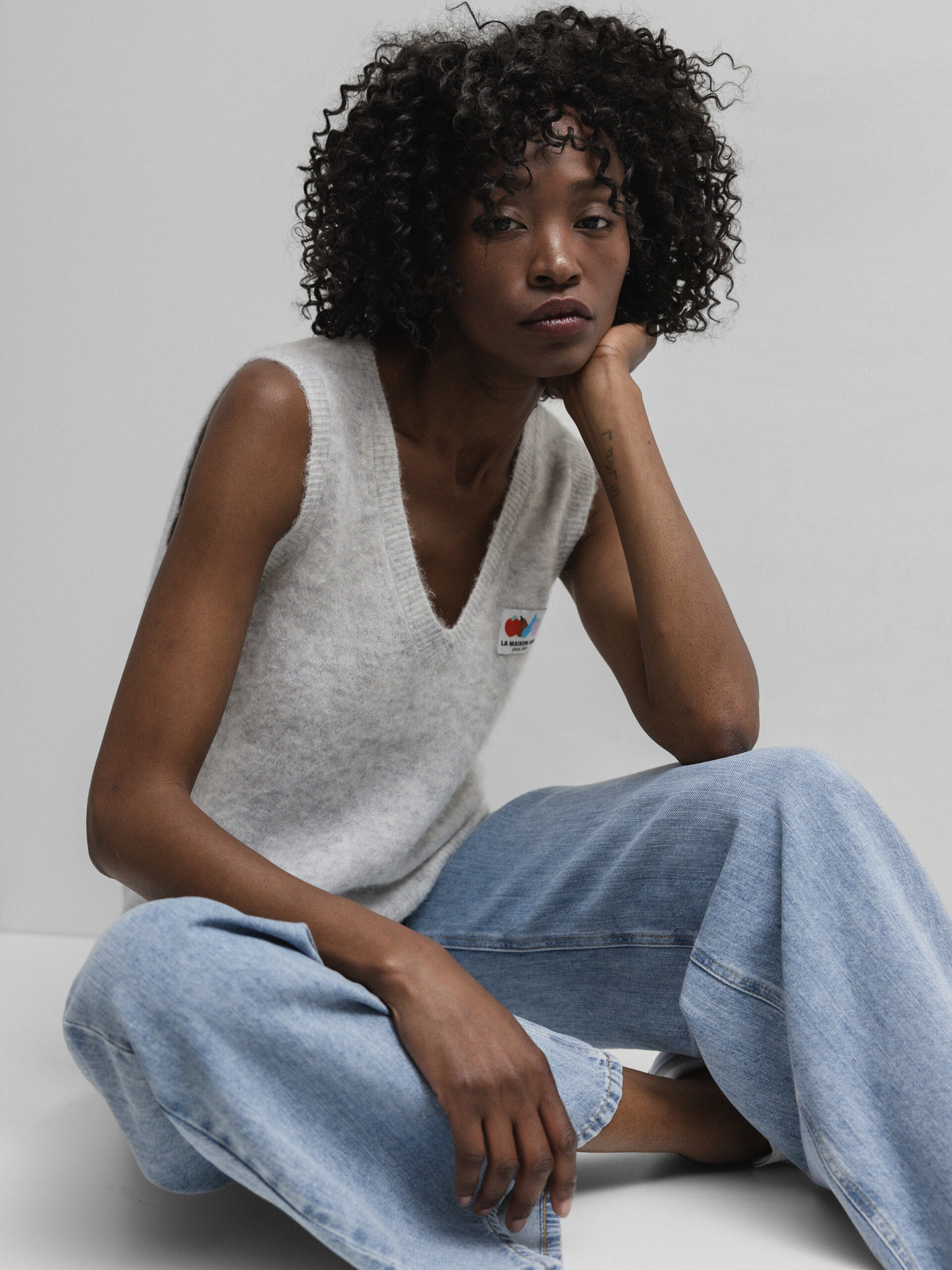 AMERICAN VINTAGE Pullunder aus Alpakawolle Damen (POLAIRE CHINE)